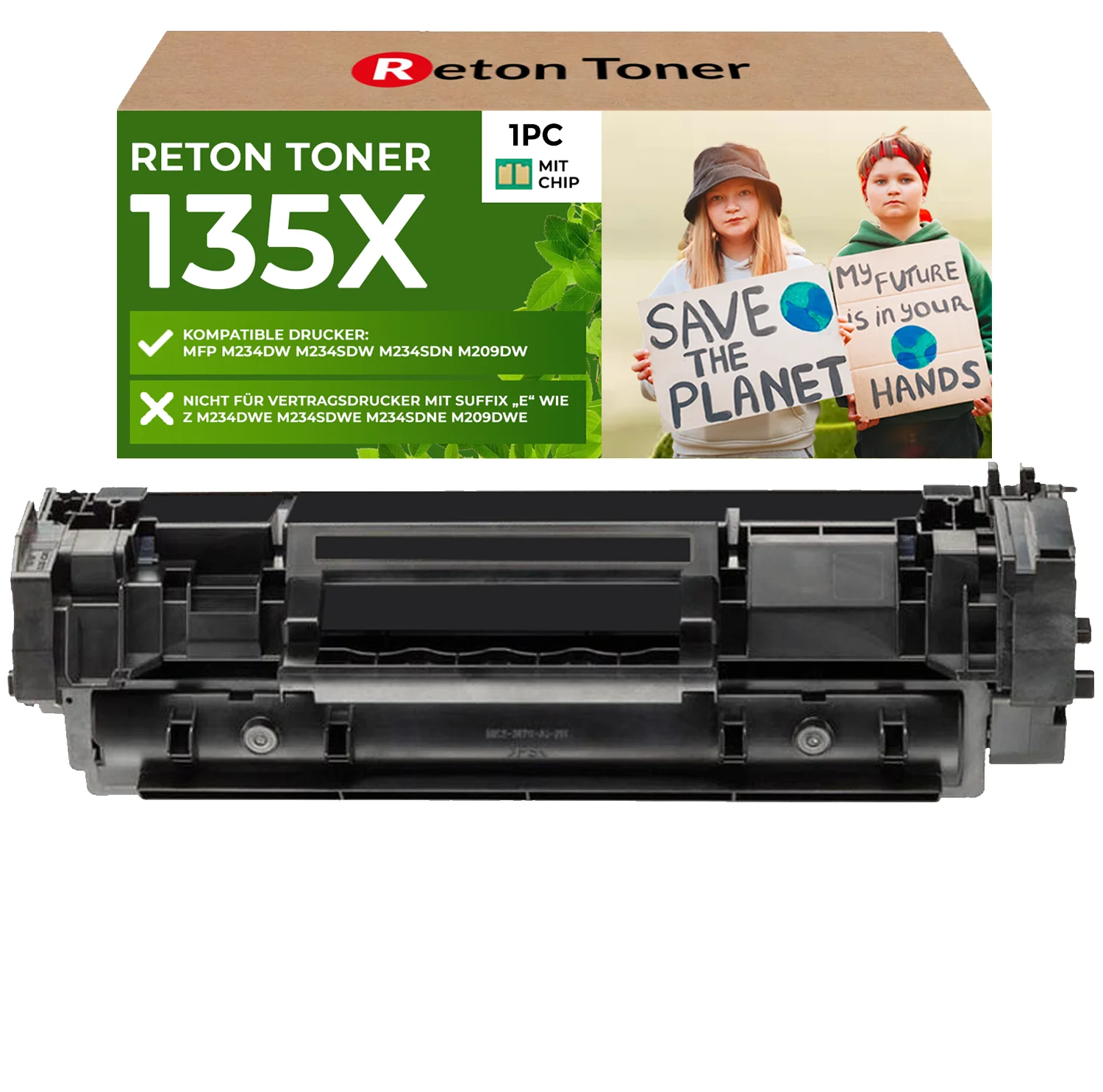 Fachgerecht recycelt für HP 135X W1350X Toner [ MIT Recyceltem Original-CHIP]