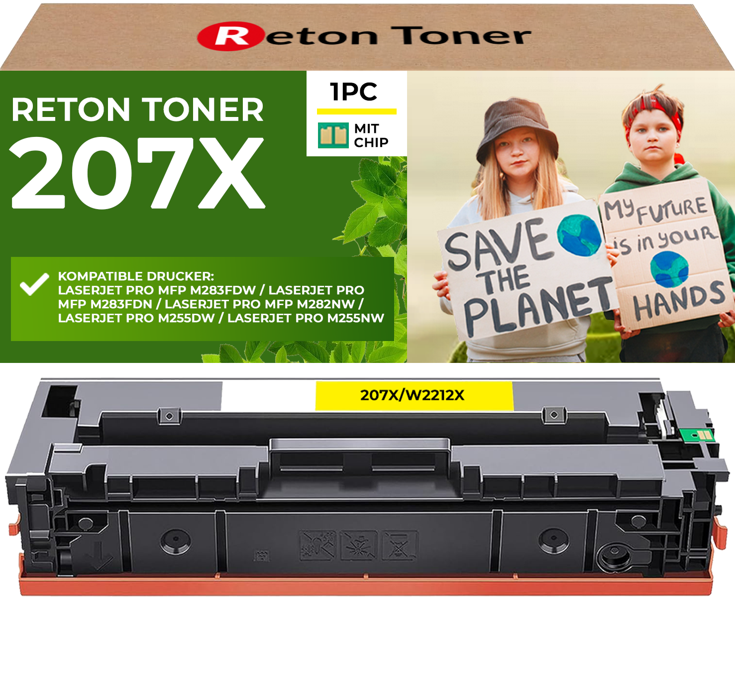 Fachgerecht aufbereitet HP 207X W2212X Toner [ MIT Recycelten Original-CHIP]