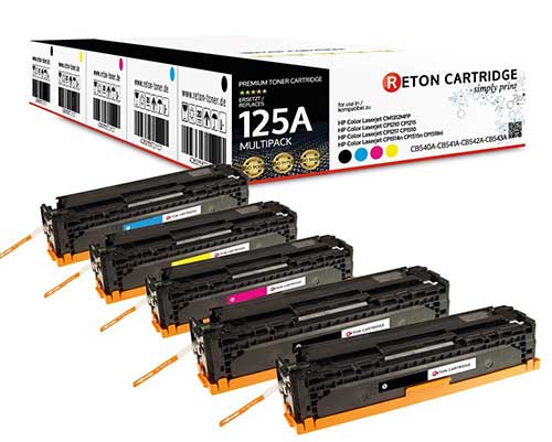 5 Reton Toner ersetzen HP 125A / CB540A, CB541A, CB542A, CB543A