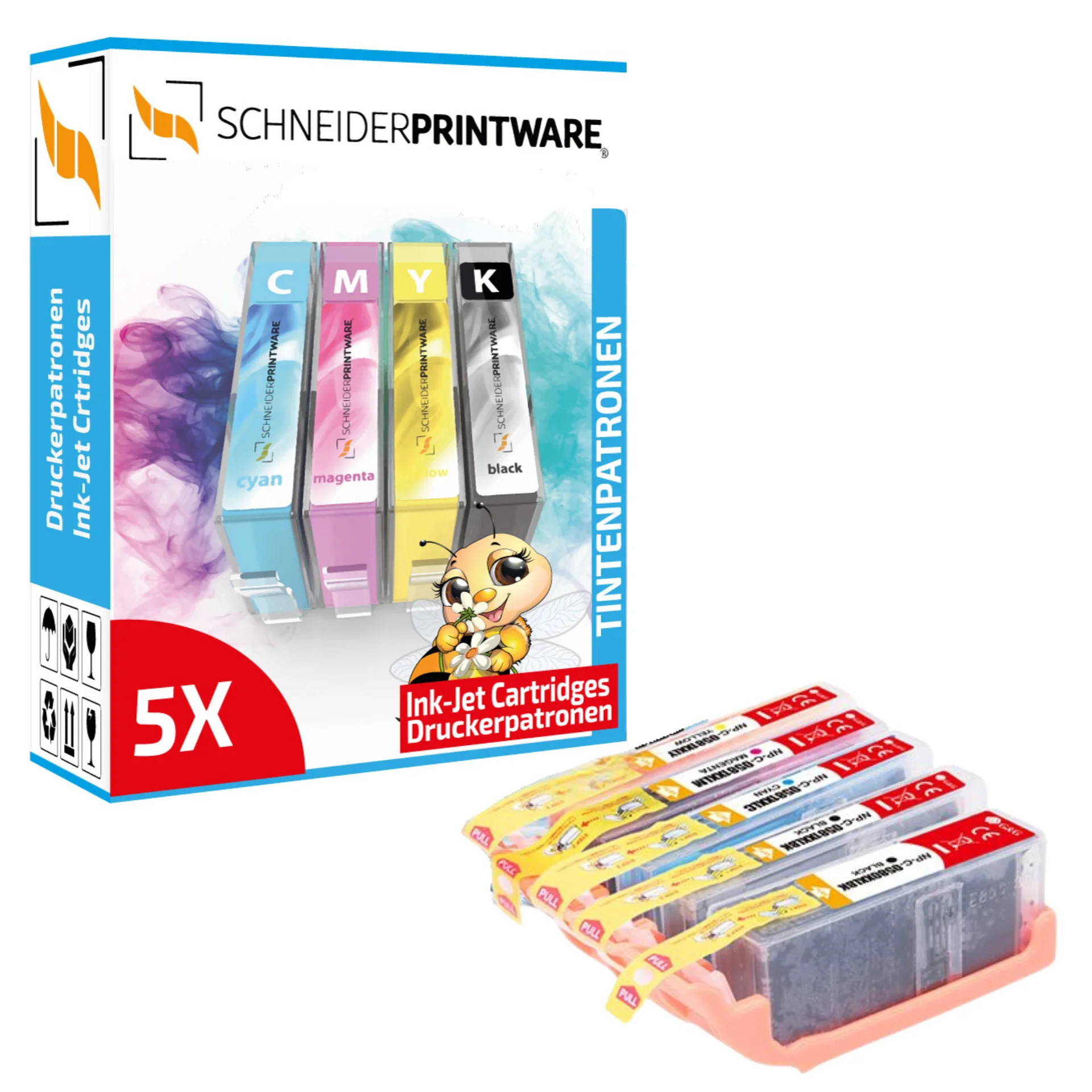 5er-Sparset kompatibel zu Canon PGI-580/581 Druckerpatronen