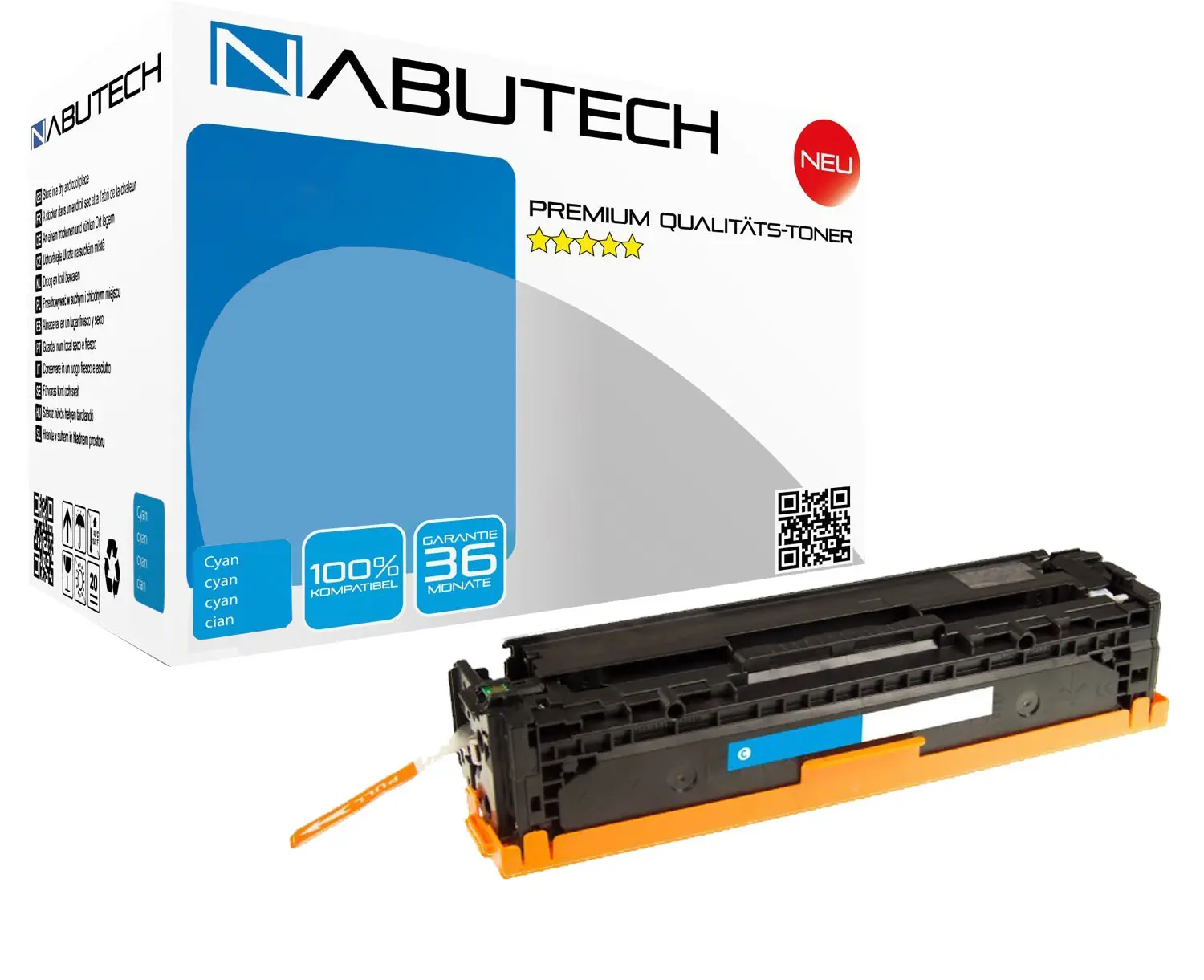 NABUTECH Toner 35% mehr Druckleistung ersetzt Canon 718C Cyan 3.700 Seiten