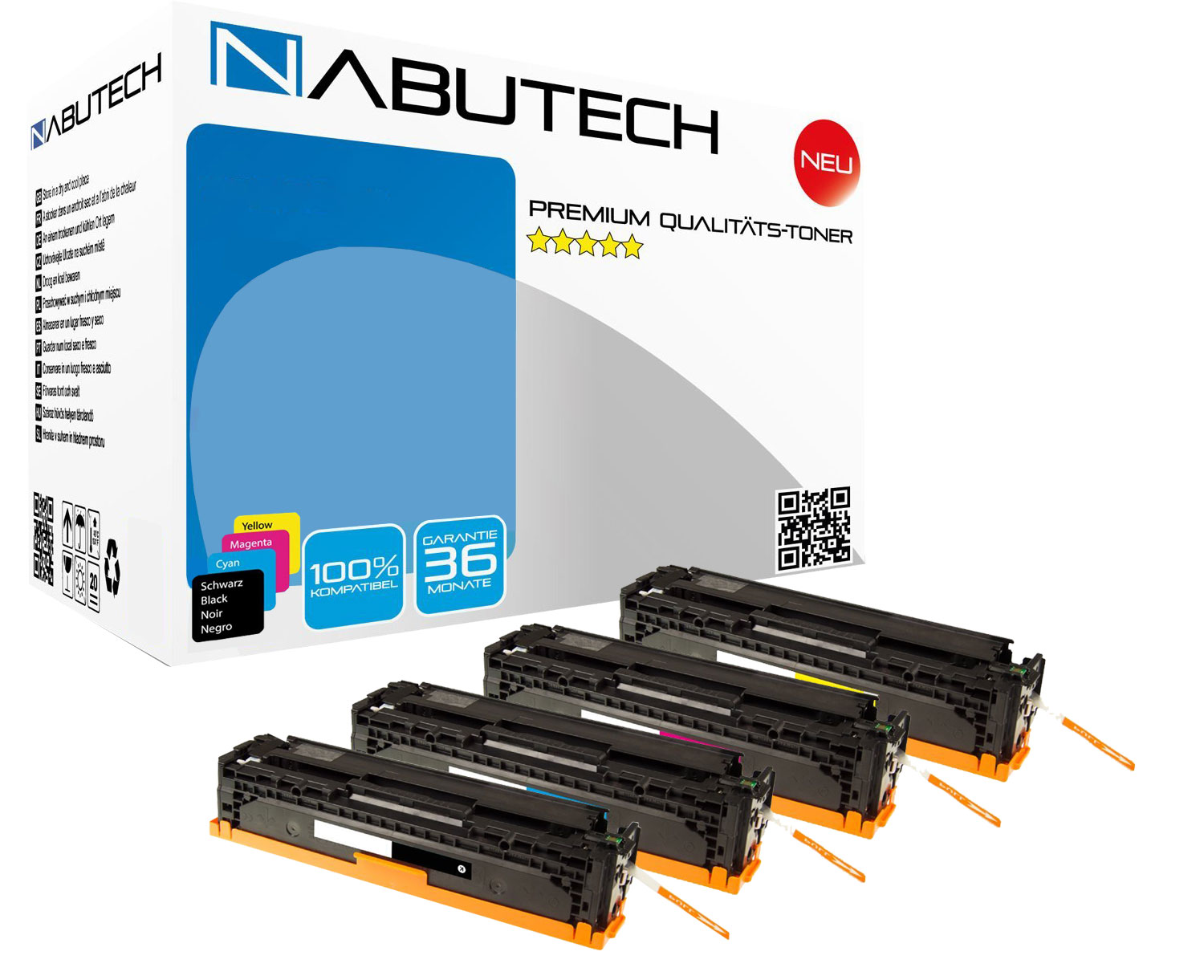 4 Nabutech Toner 35% mehr Druckleistung ersetzen Canon 718K, 718C, 718M, 718Y