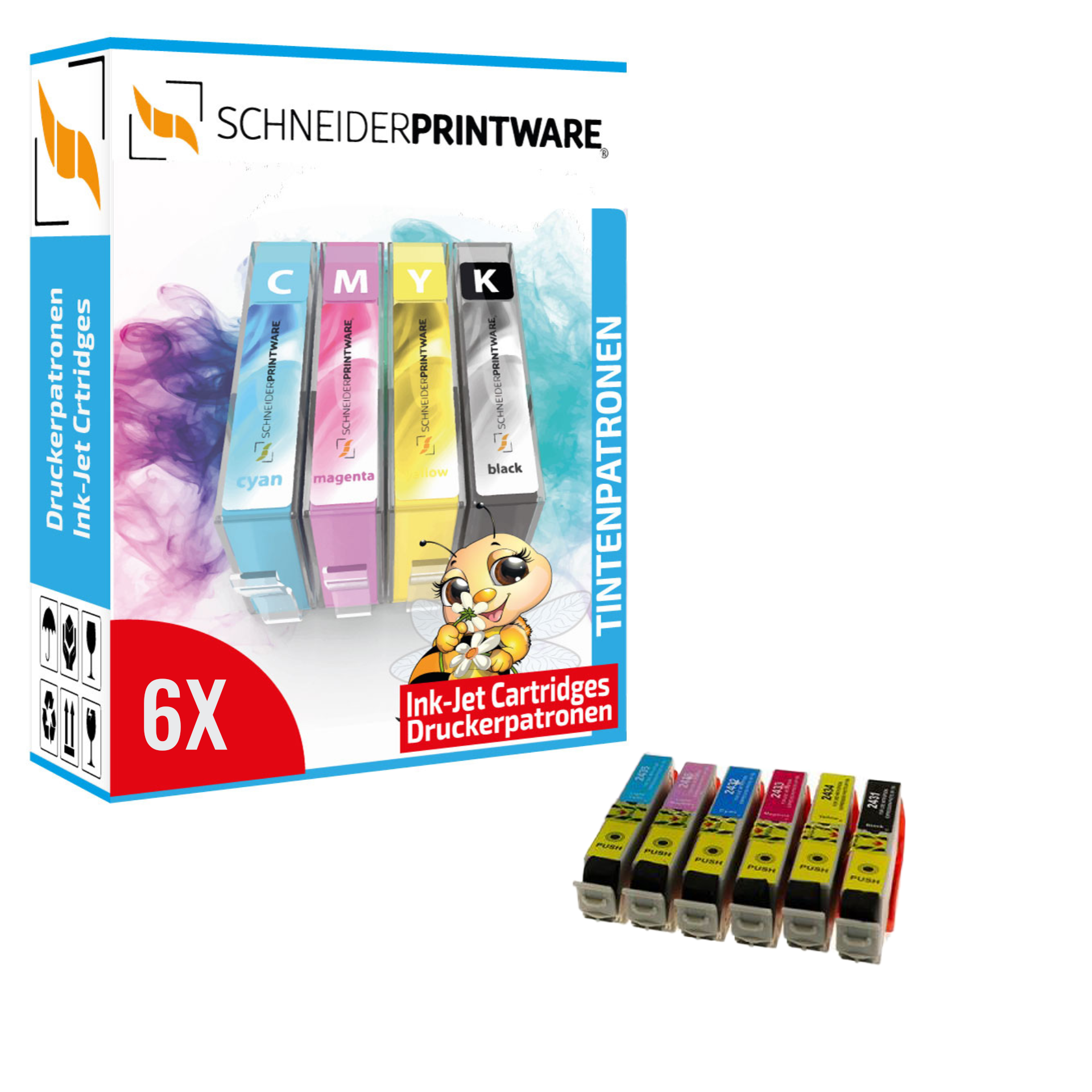 Druckerpatronen Kompatibel mit Epson 24XL/ Multipack