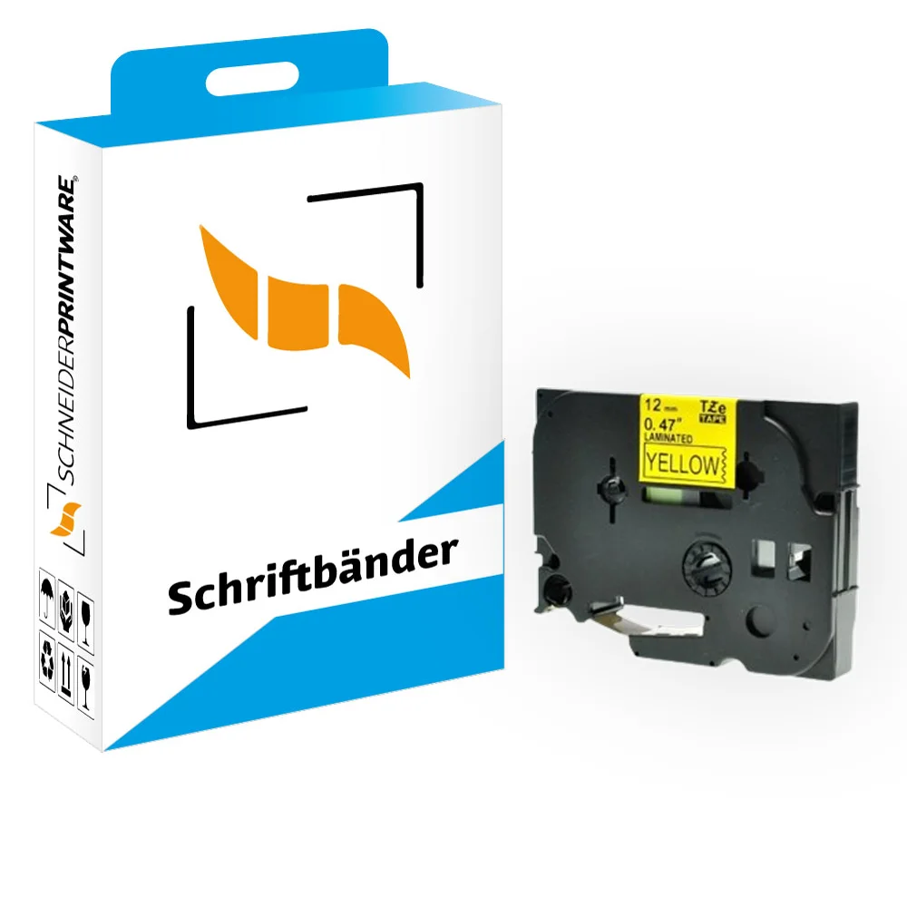 Kompatibel für Brother P-Touch 1000 (TZE-631) Schriftband 12mm/8m Schwarz auf Gelb