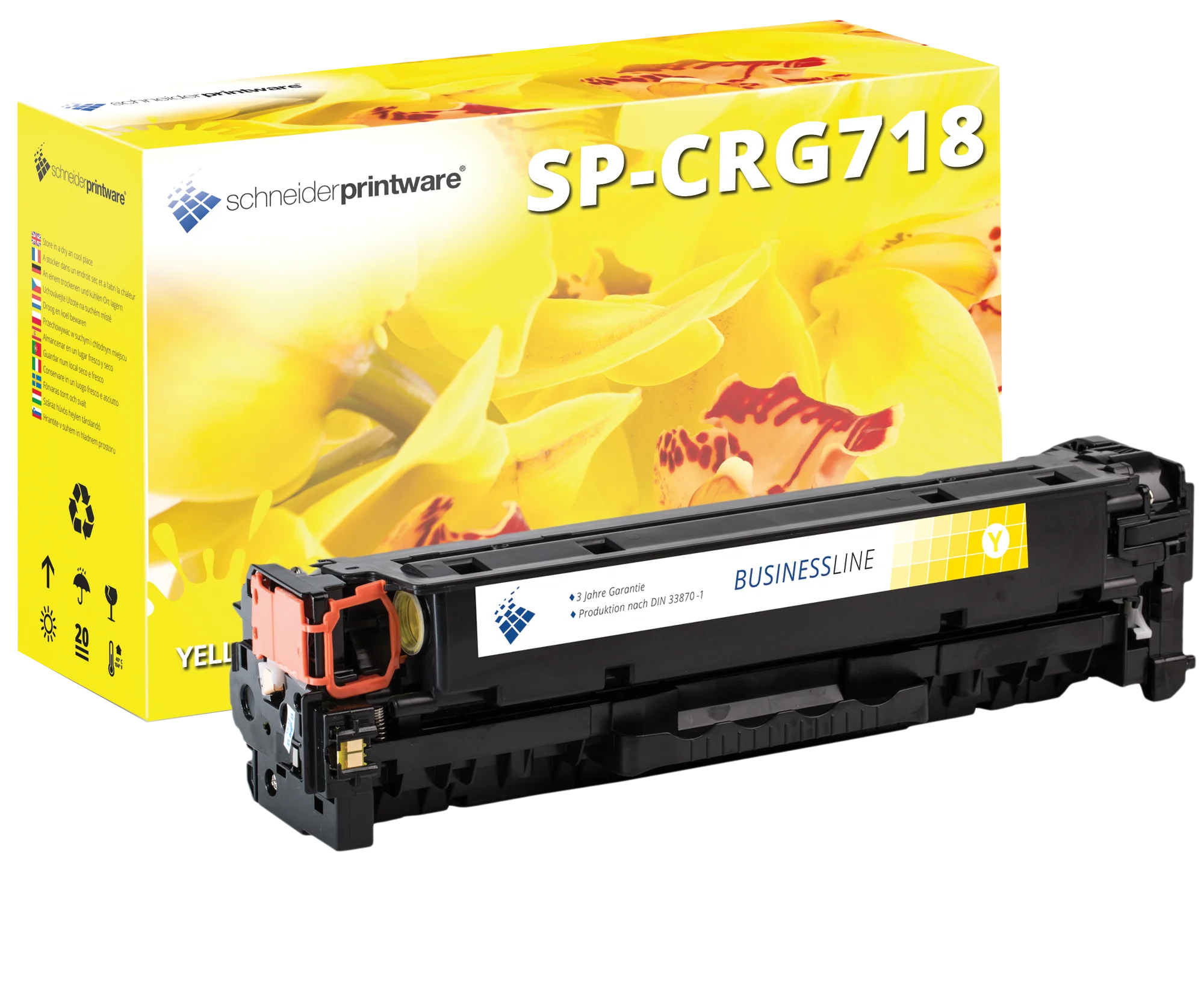 Schneiderprintware Toner 35% mehr Druckleistung ersetzt Canon 718Y Yellow