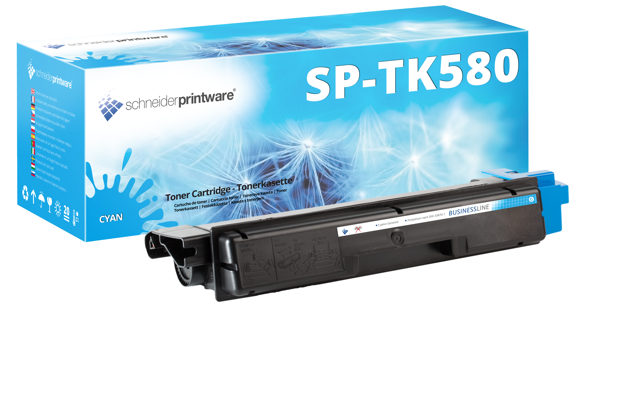 Hochleistungstoner 100% mehr Druckleistung ersetzt Kyocera TK-580C