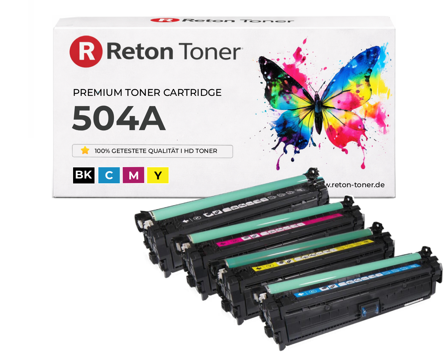 4 Businessline Toner ersetzen HP 504A / CE250X, CE251A, CE253A, CE253A