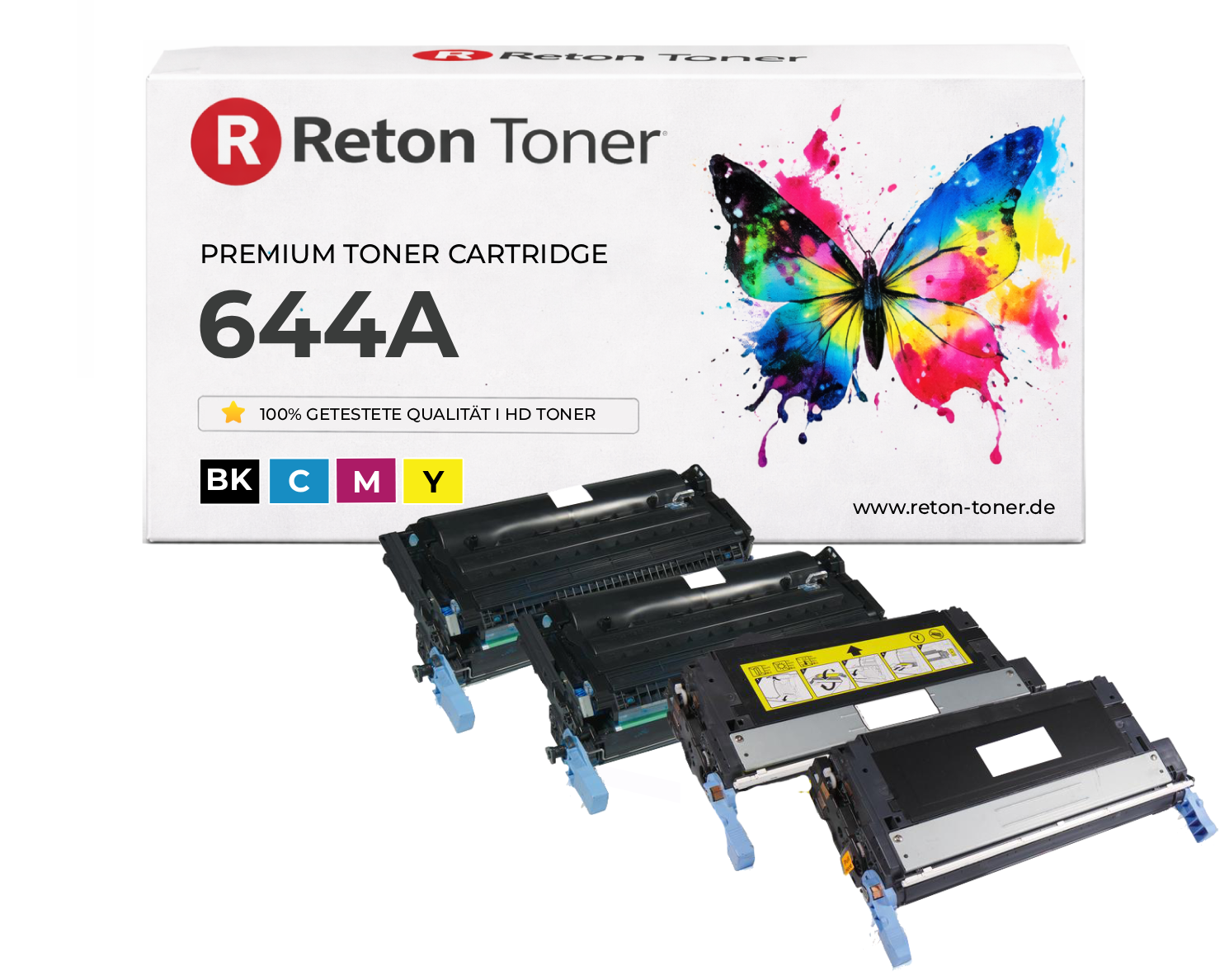4 Original Reton Toner ersetzen HP 644A/ Q6460A,Q6461A,Q6462A,Q6463A