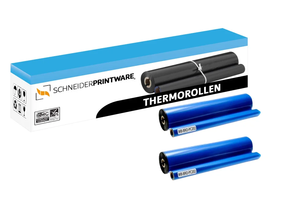 Kompatibel für Brother Fax 1010 (PC-202RF) Thermorolle Schwarz