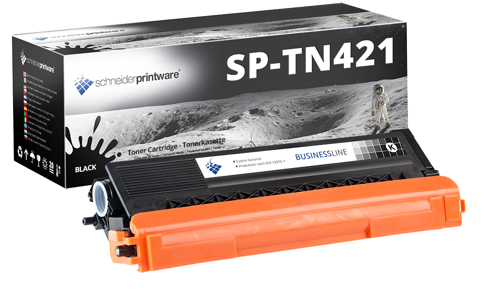 Schneiderprintware Toner | 30% mehr Leistung | als Ersatz für Brother TN-421BK