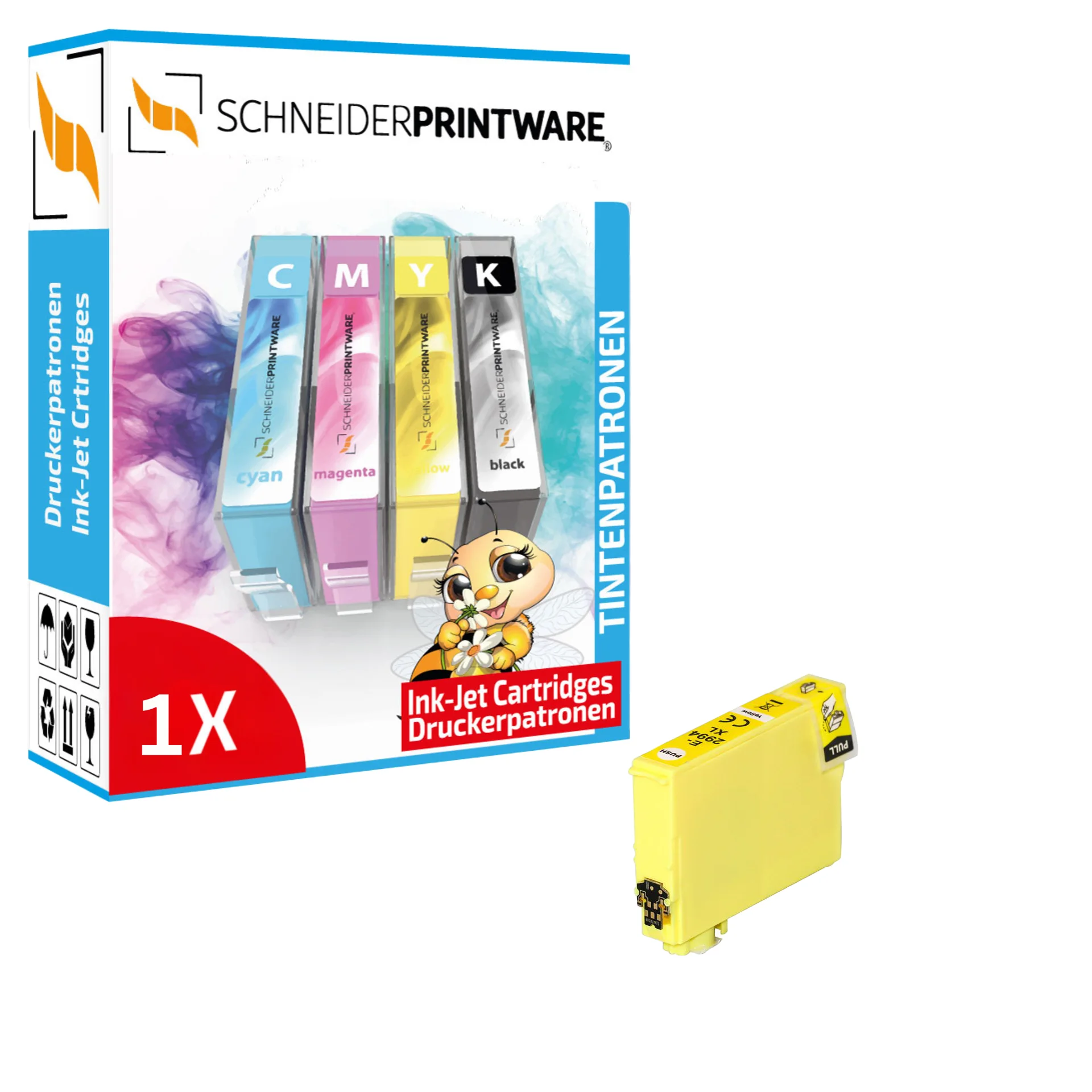 Schneider Druckerpatrone ersetzt Epson T2994 Yellow (Erdbeere)