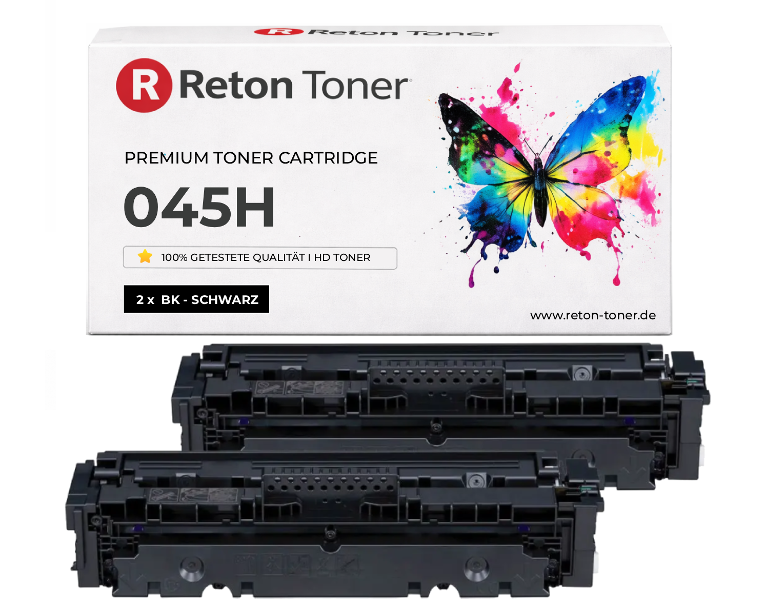 2x Original Reton Toner ersetzt Canon 045H Black / Schwarz 2x Original Reton Toner ersetzt Canon 045H Black / Schwarz