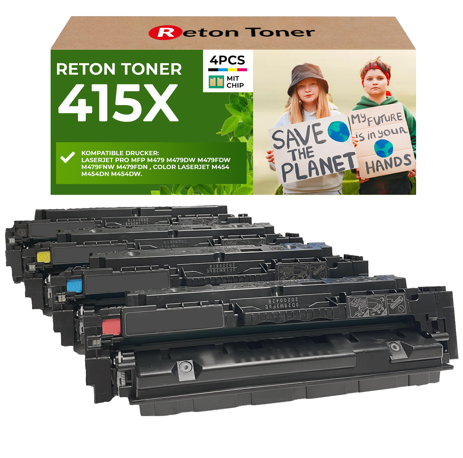 Recycelter HP 415X Toner für Laserjet Enterprise MFP M479FDW | mit HP-CHIP reused