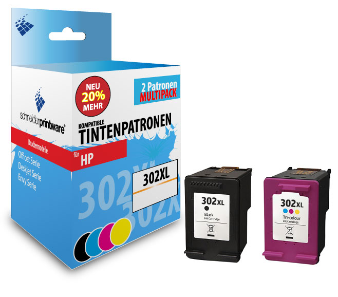 Schneider Druckerpatronen für HP 302XL (Black & Color) im Multipack