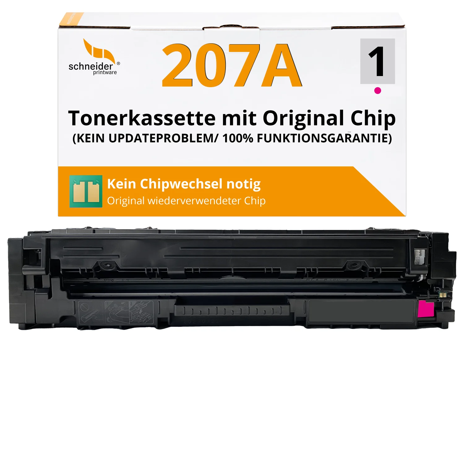 Fachgerecht recycelt für HP 207A / W2213A Magenta Toner [ MIT Recyceltem Original-CHIP]