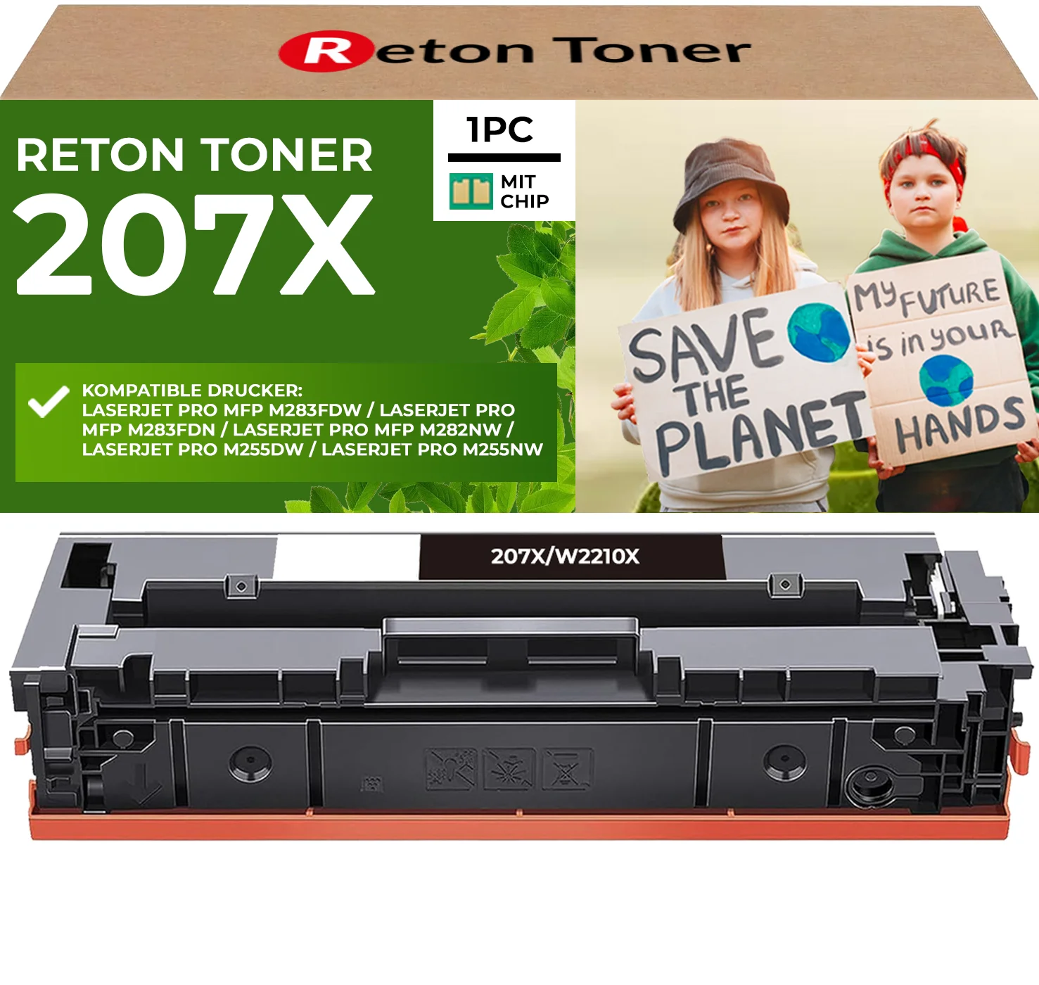 Fachgerecht aufbereitet für HP 207X W2210X Schwarz Toner [ MIT Recycelten Original-CHIP]