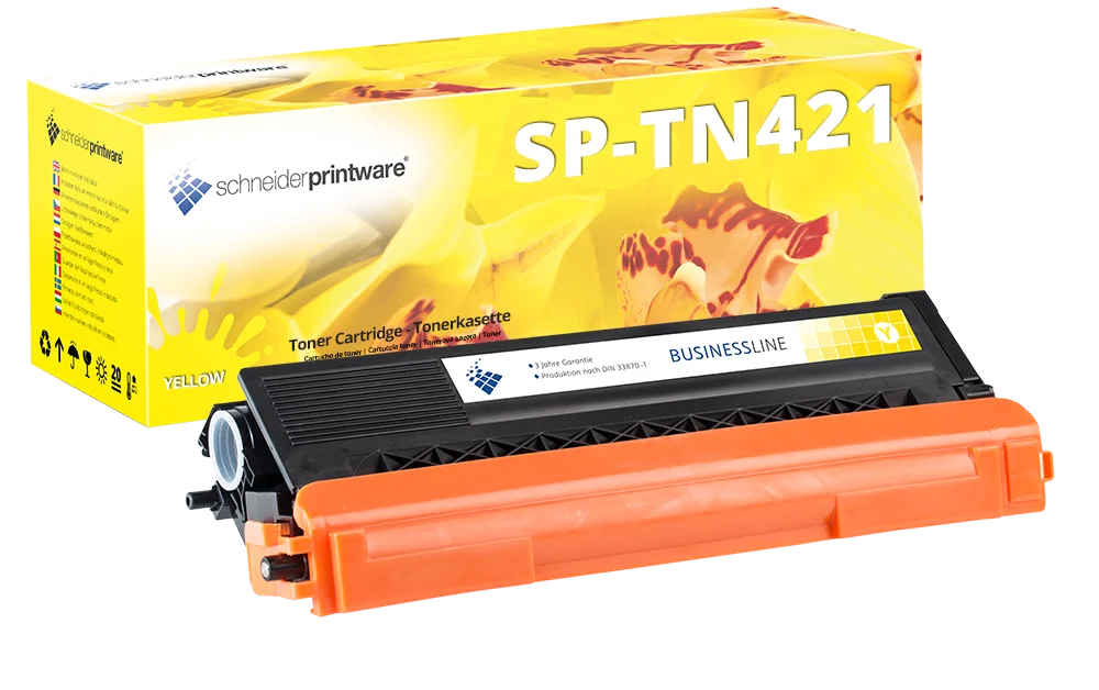 Schneiderprintware Toner | 30% mehr Leistung | als Ersatz für Brother TN-421Y