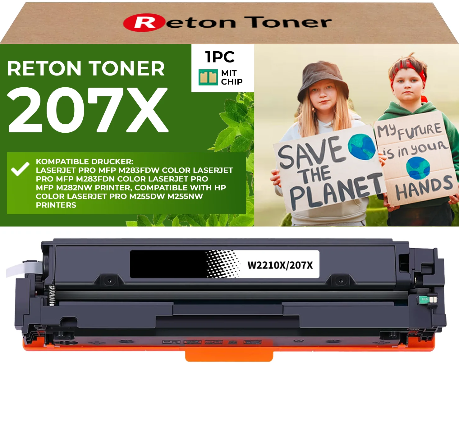 Fachgerecht aufbereitet HP 207X W2210X Magenta Toner HP-CHIP wiederverwendet]