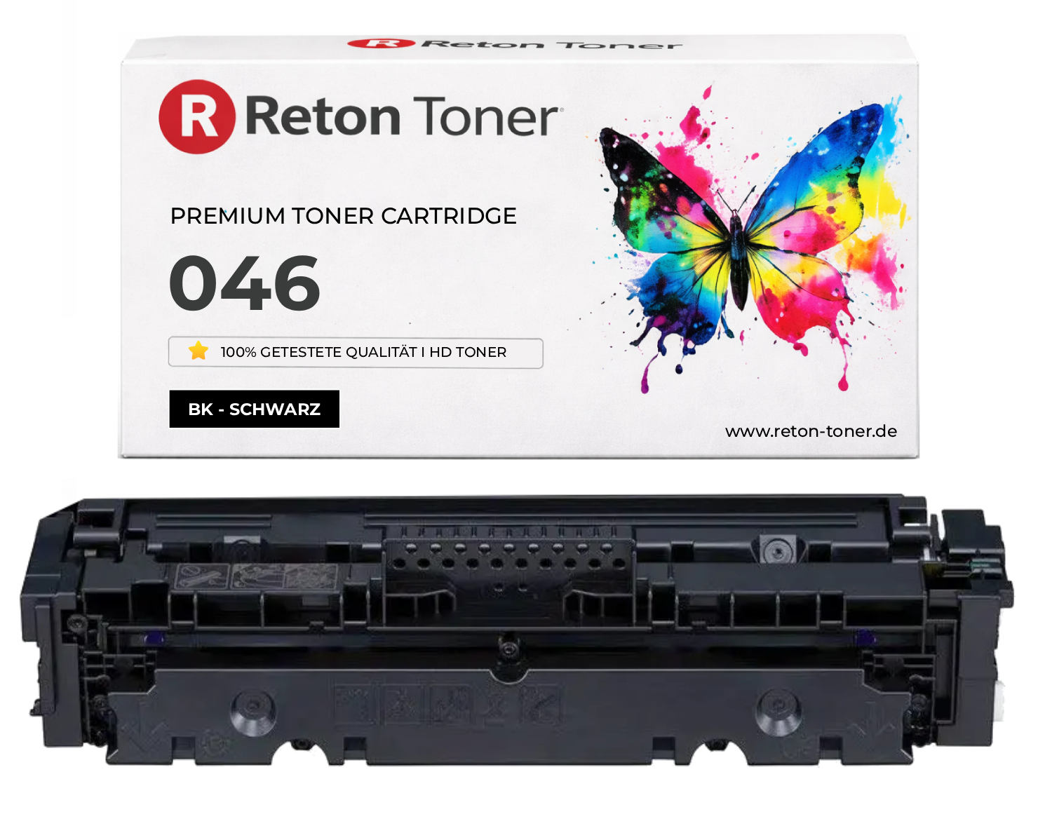 Original Reton Toner ersetzt Canon 046HBK Schwarz