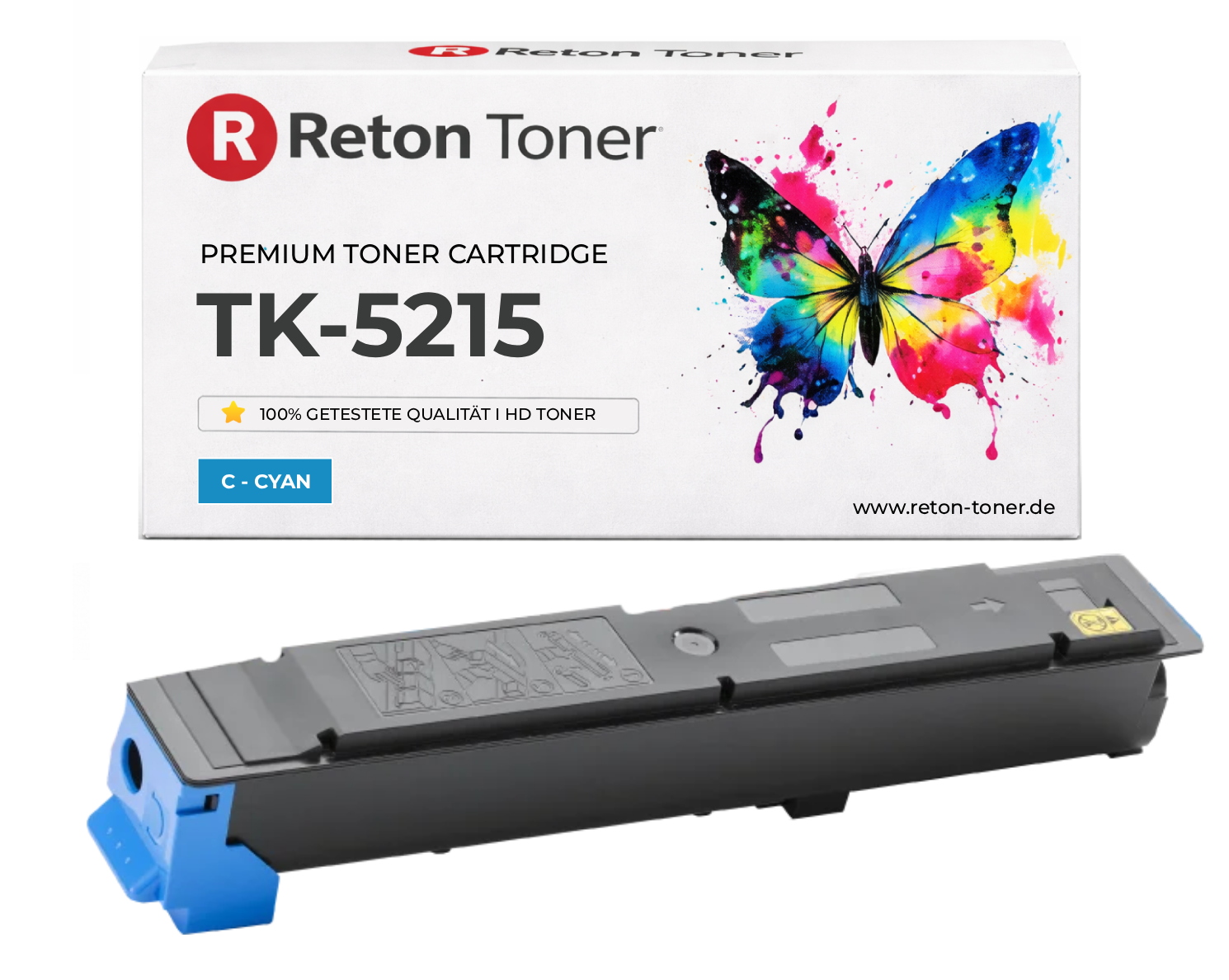 Original Reton Toner ersetzt Kyocera TK-5215C / 1T02R6CNL0