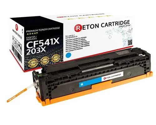 Original Reton Toner | 40% höhere Druckleistung | ersetzt HP 203X CF541X Cyan
