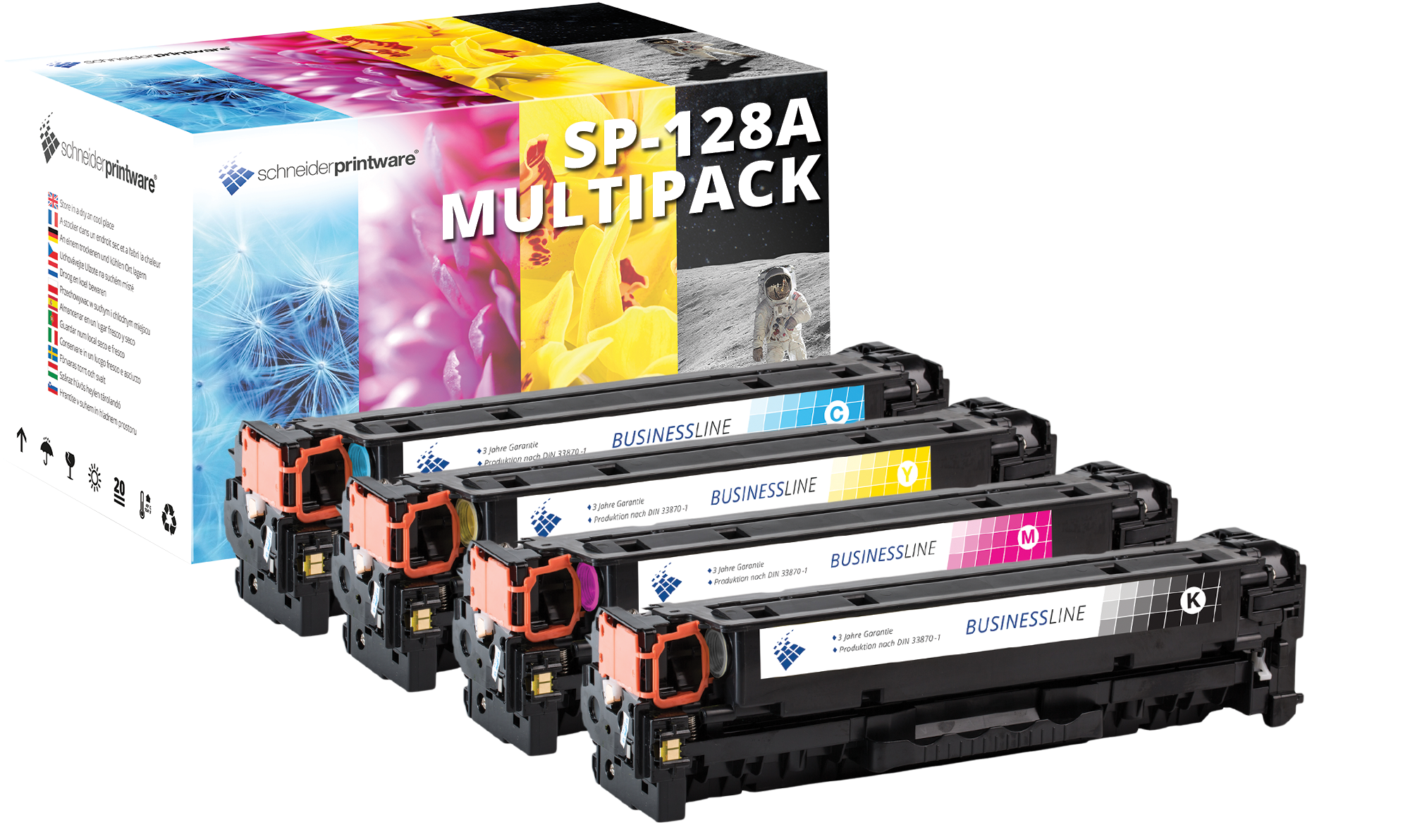 Kompatibel Toner 35% mehr Leistung 128A für HP Color Laserjet CM1415fnw -Set