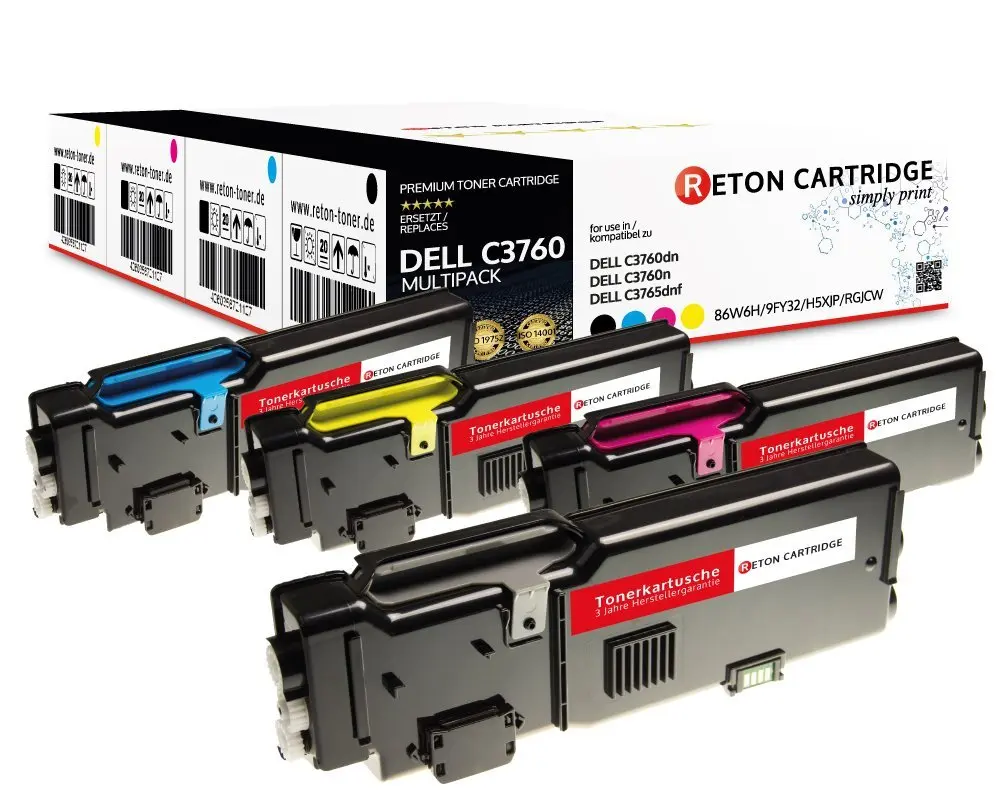 4x Businessline Toner ersetzen Dell C3760DN