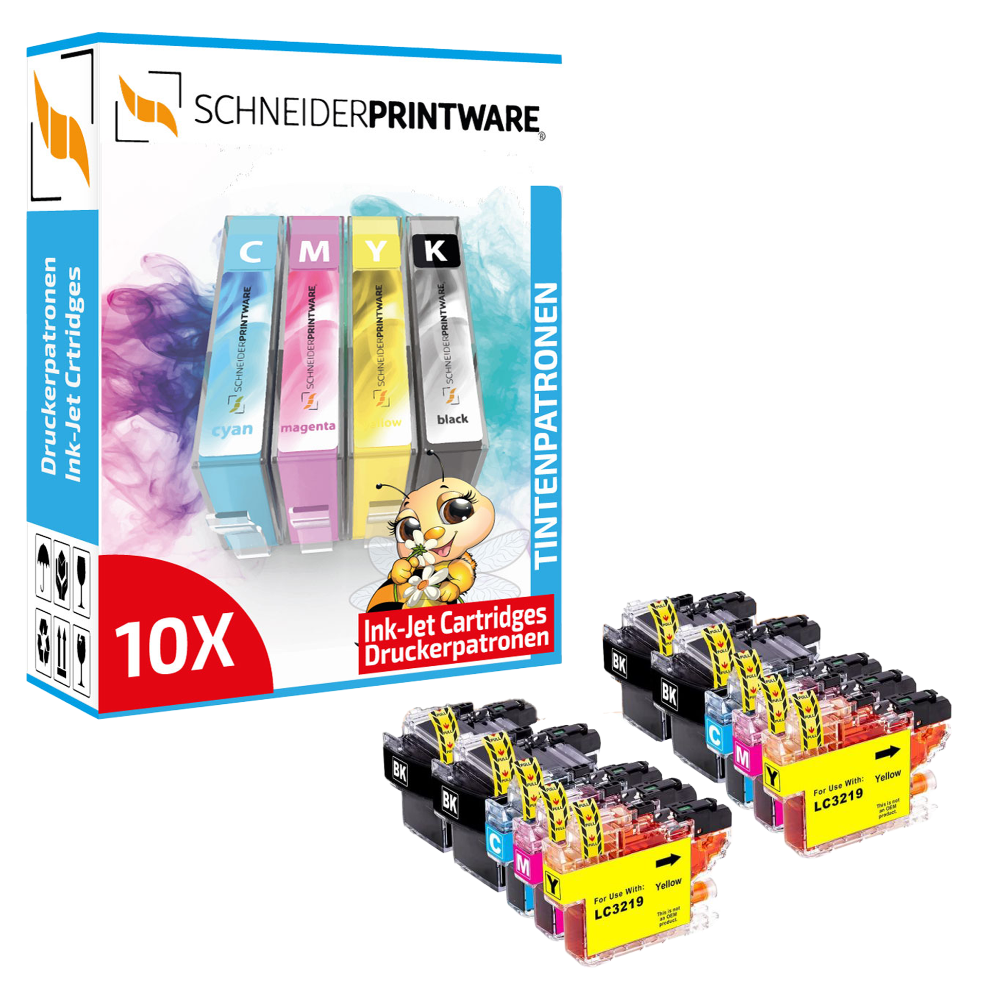 Schneider Druckerpatrone ersetzt Brother LC3219 (10er Multipack)