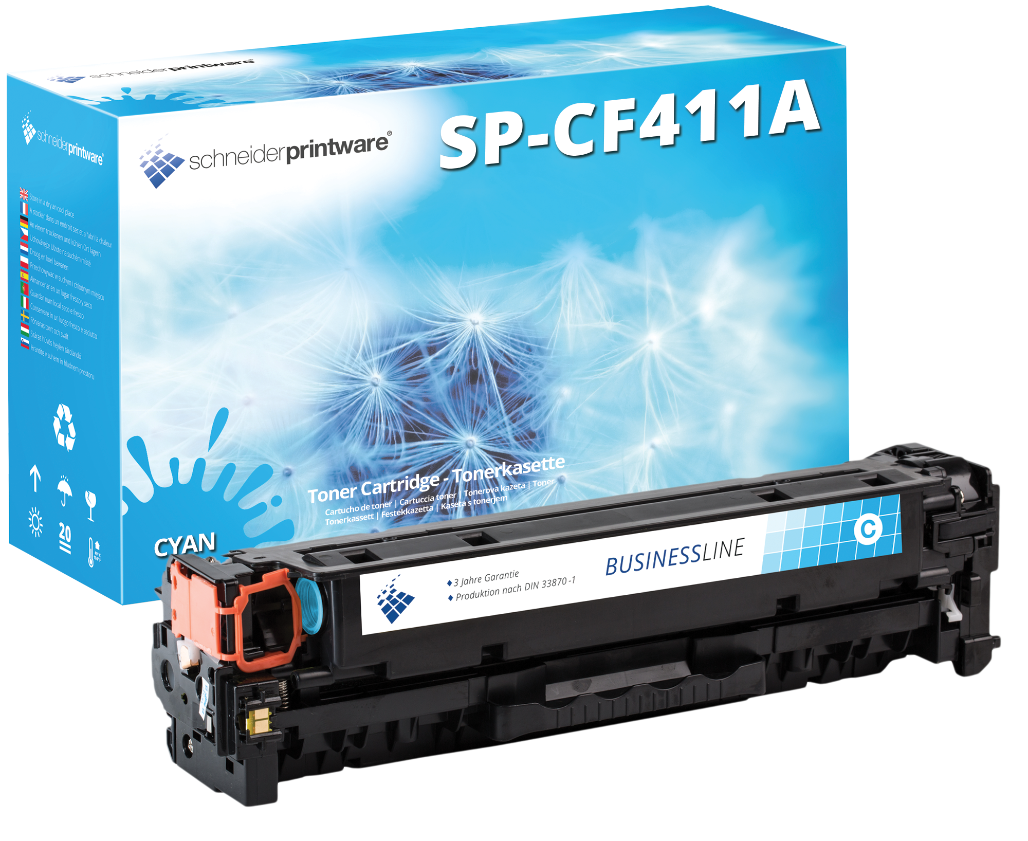 Hochleistungstoner 30% mehr Leistung kompatibel zu HP CF411A Cyan
