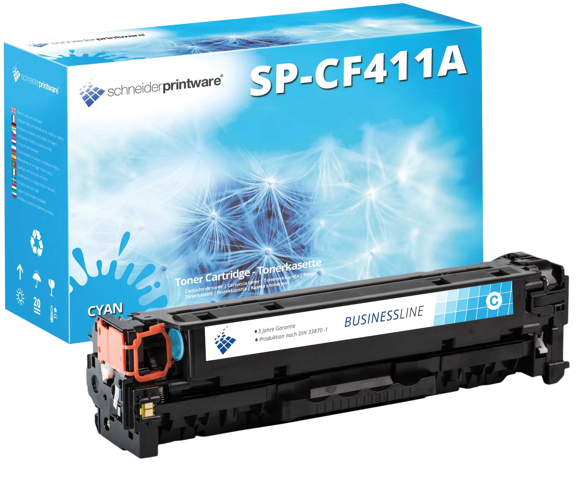 Hochleistungstoner 30% mehr Leistung kompatibel zu HP CF411A Cyan