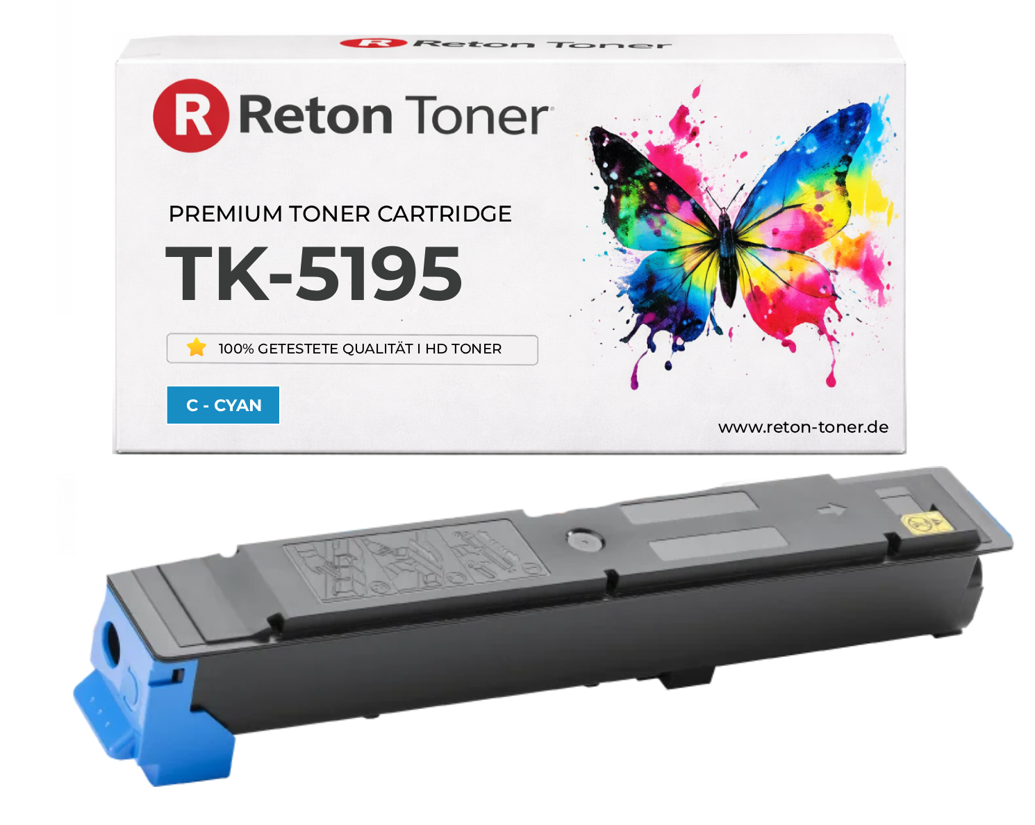 Original Reton Toner ersetzt Kyocera TK-5195C / 1T02R4CNL0 Original Reton Toner ersetzt Kyocera TK-5195C / 1T02R4CNL0