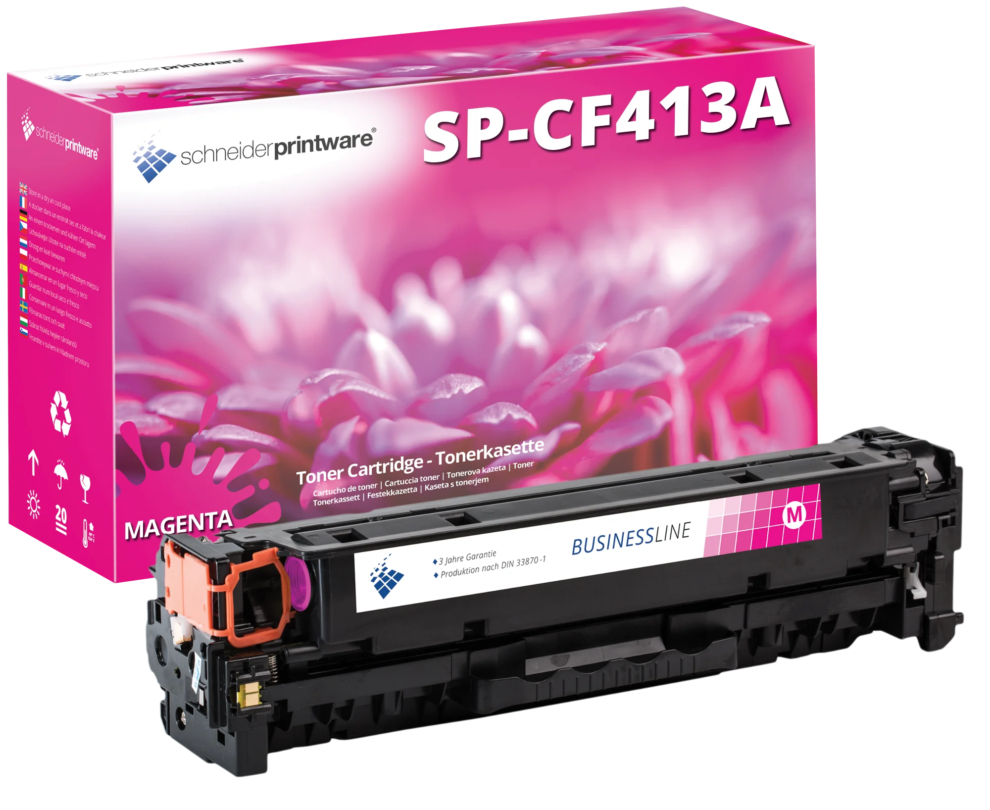 Hochleistungstoner 30% mehr Leistung kompatibel zu HP CF413A Magenta