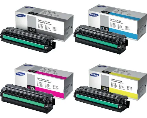 4 Samsung Original-Toner P506L (6.000 Seiten Schwarz, 3.500 Farbseiten)