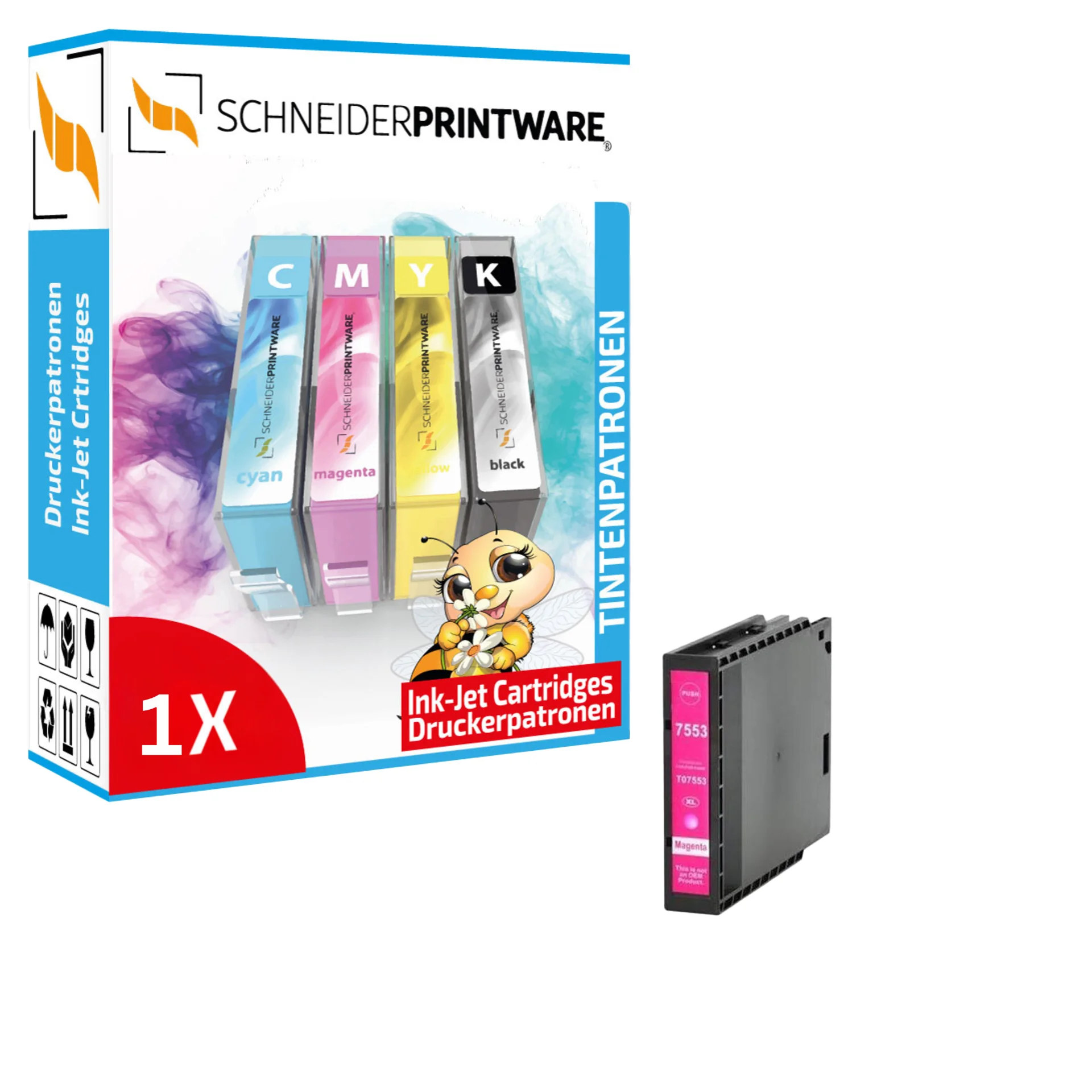 Schneider Druckerpatrone ersetzt Epson T7553XL Pigment Magenta