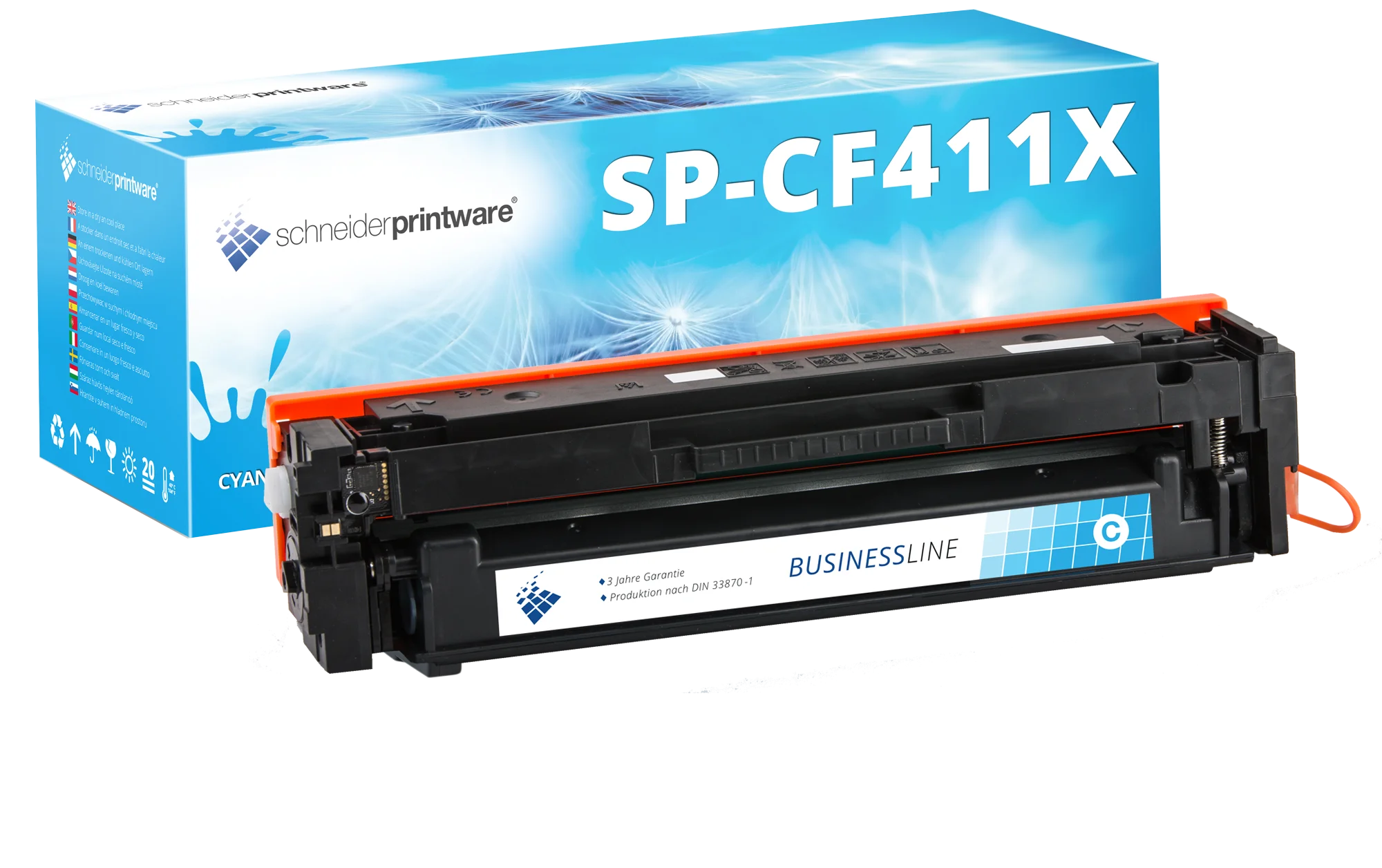 Hochleistungs- Toner 25% mehr Druckleistung ersetzt HP 411X / CF411X Cyan