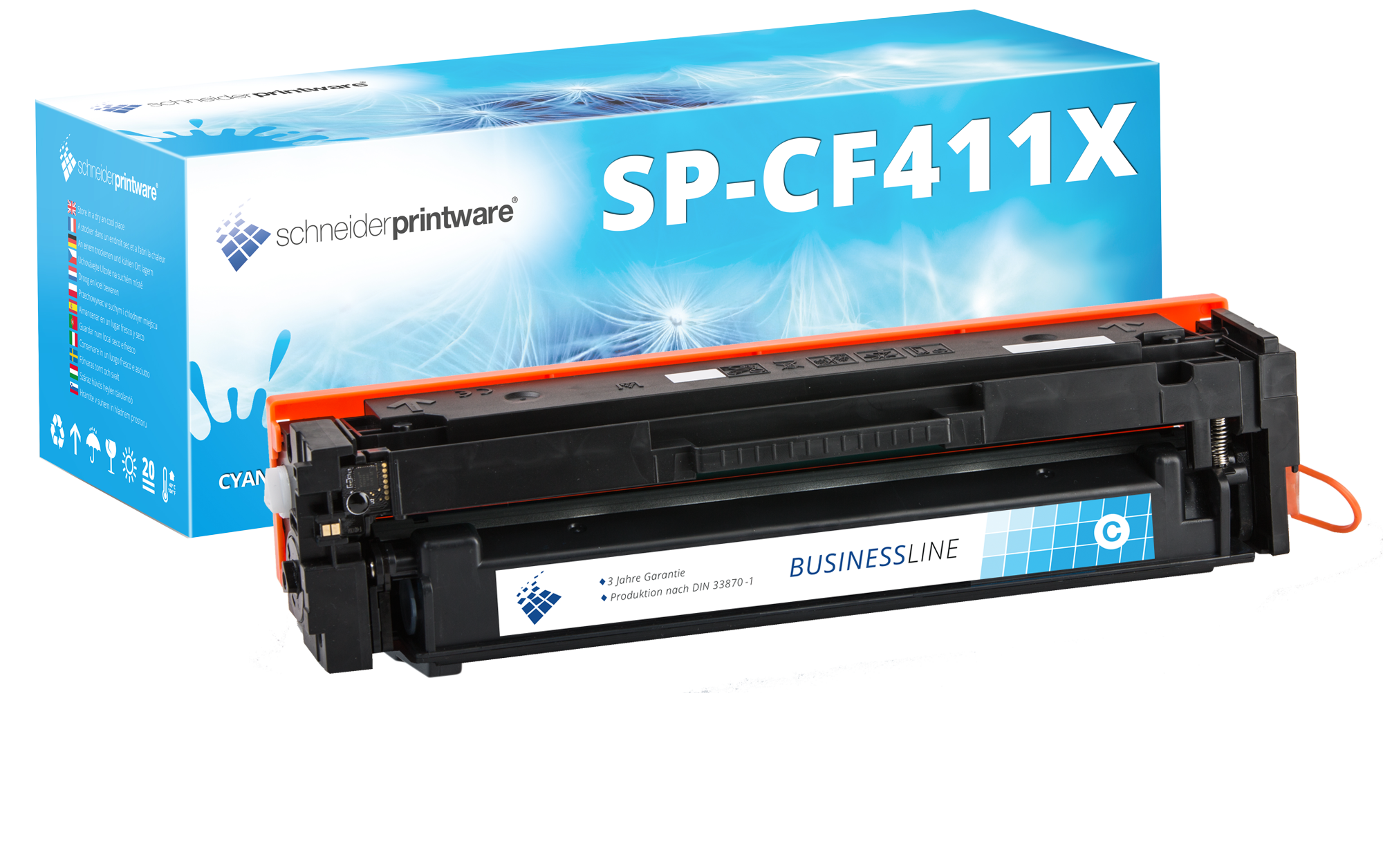 Hochleistungs- Toner 25% mehr Druckleistung ersetzt HP 411X / CF411X Cyan