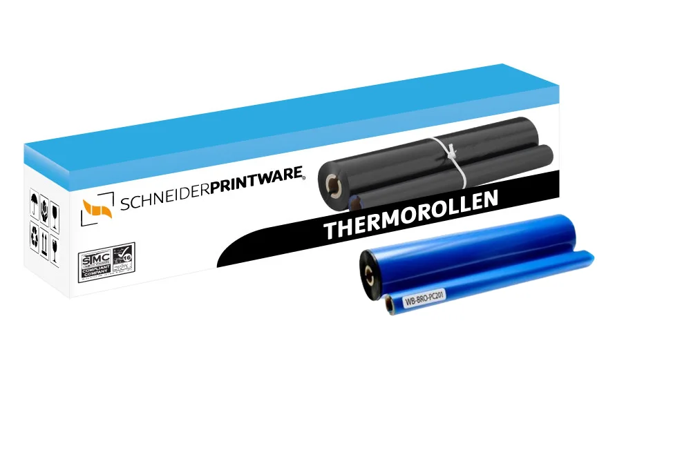 Kompatibel für Brother Fax 1010 (PC-201) Thermorolle Schwarz