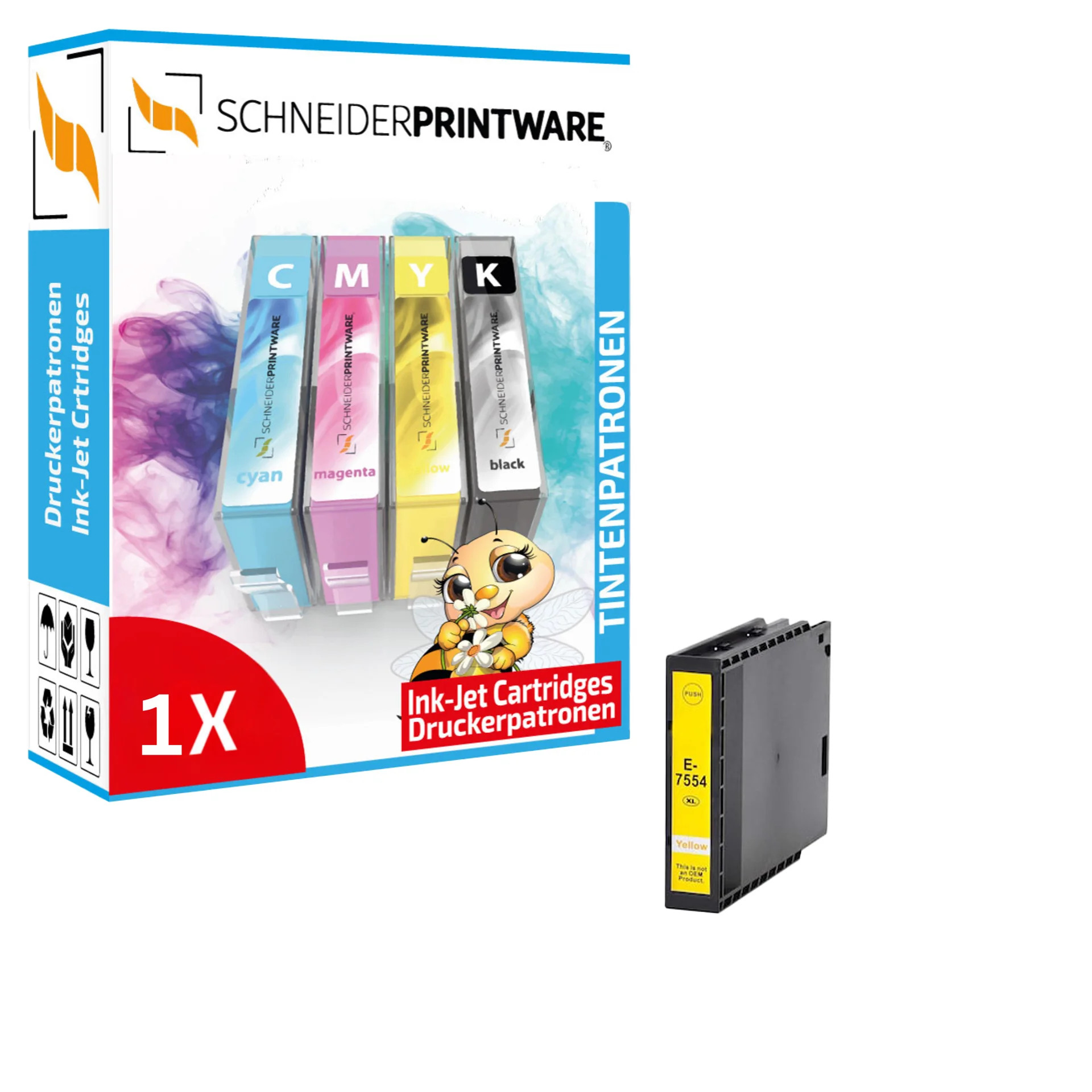Schneider Druckerpatrone ersetzt Epson T7554XL Pigment Yellow