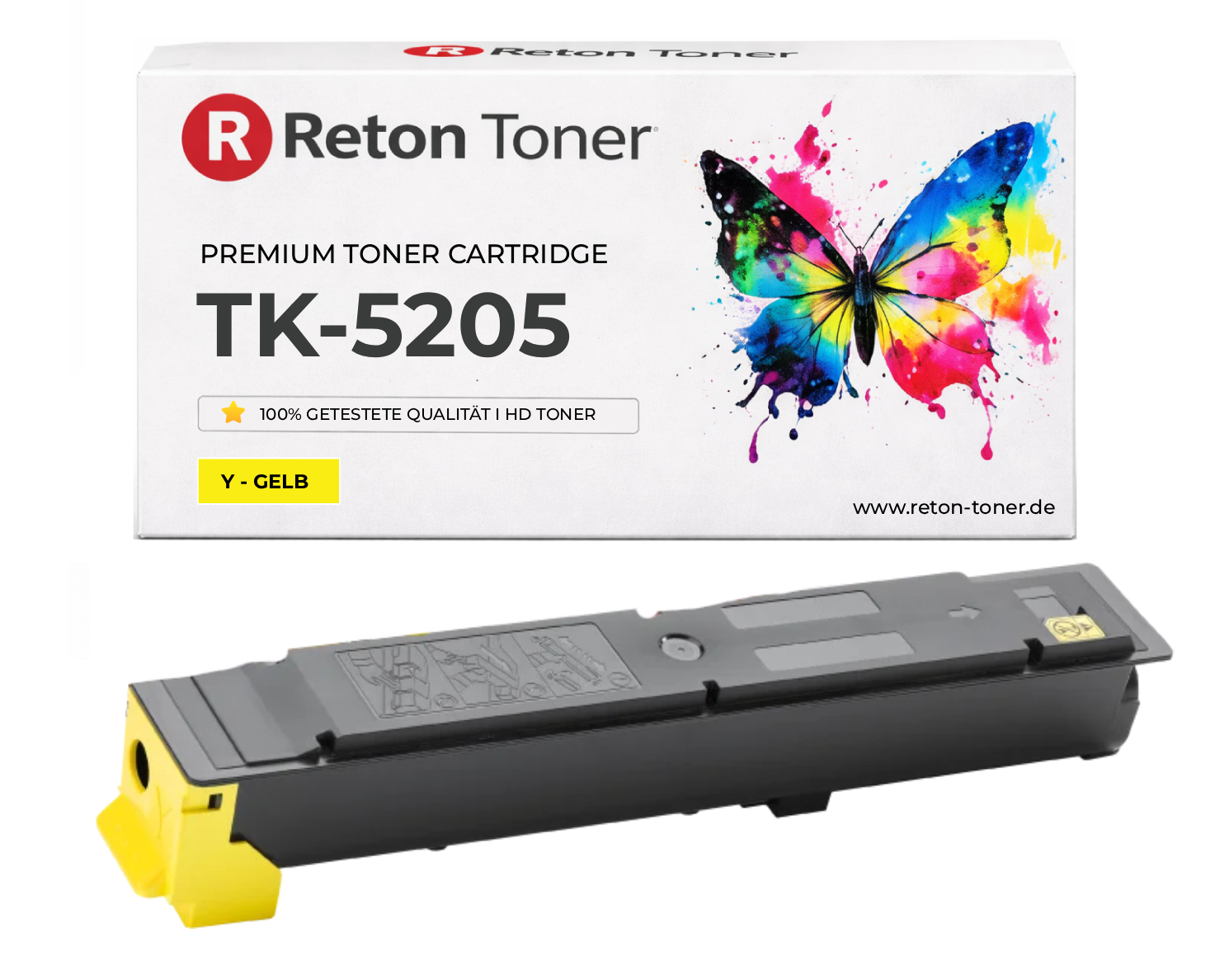 Original Reton Toner ersetzt Kyocera TK-5205Y / 1T02R5ANL0