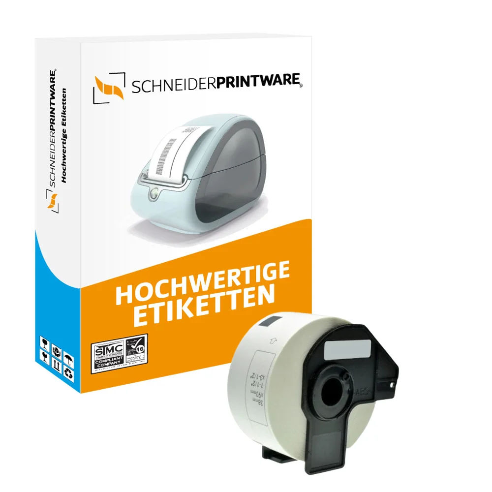 Kompatibel für Brother P-Touch QL 1050 (DK-11208) Etikett 400x (38mm x 90mm) Weiss