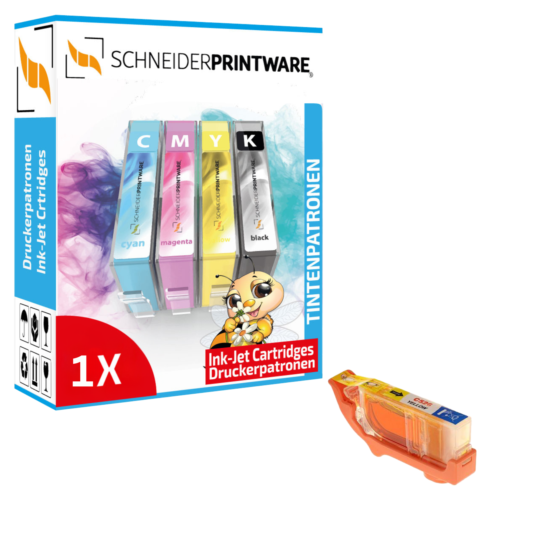 Kompatibel mit Canon CLI-526Y/ 4543B001 Druckerpatrone Yellow
