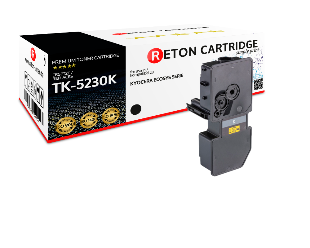 Reton Toner | 50% höhere Druckleistung | ersetzt Kyocera TK-5230K