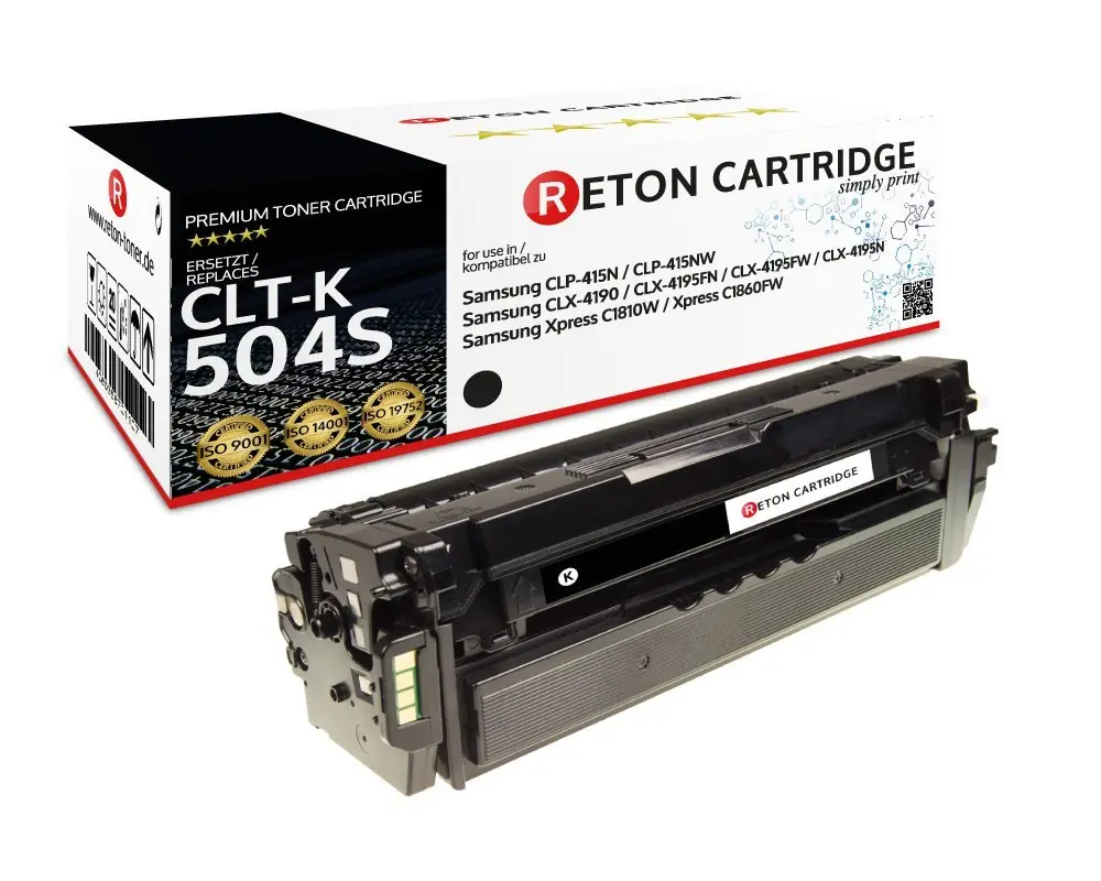 Reton Toner ersetzt Samsung CLT-K504S Schwarz
