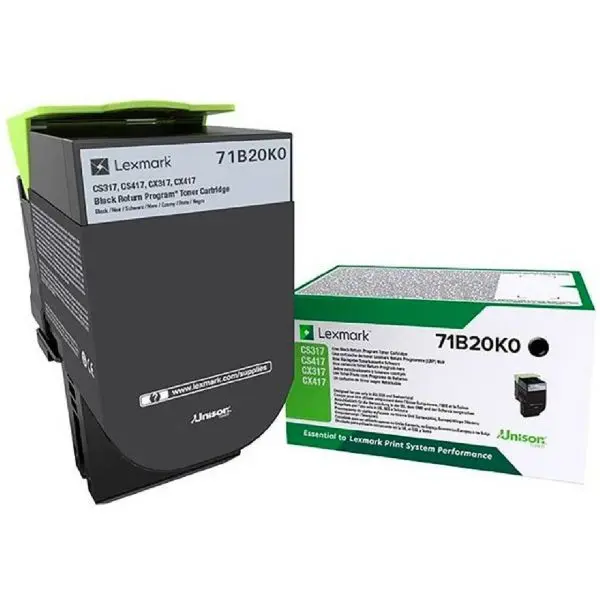 Original Lexmark Toner 71B20K0 Schwarz Original Lexmark Toner 71B20K0 Schwarz