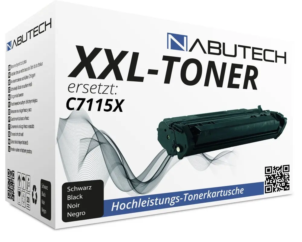 Nabutech Toner 50% mehr Druckleistung ersetzt HP C7115X/ Canon EP-25 (4.900 Seiten)