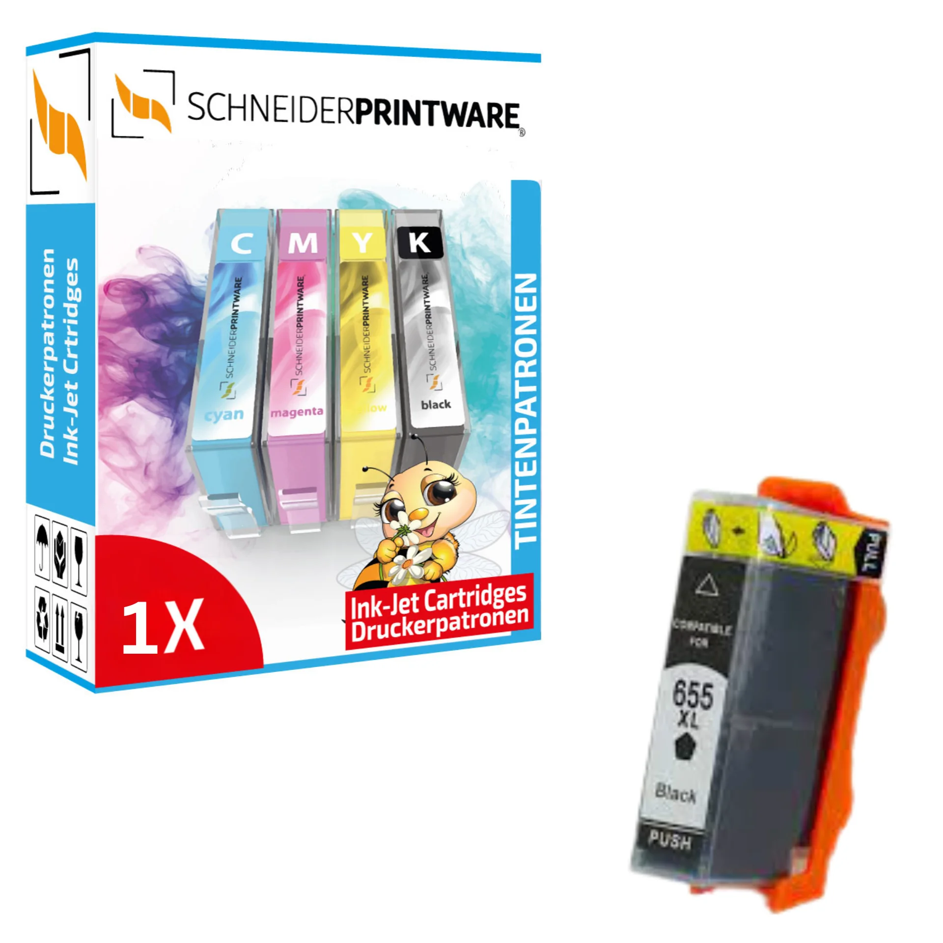 Schneider Druckerpatrone ersetzt HP 655XL Black