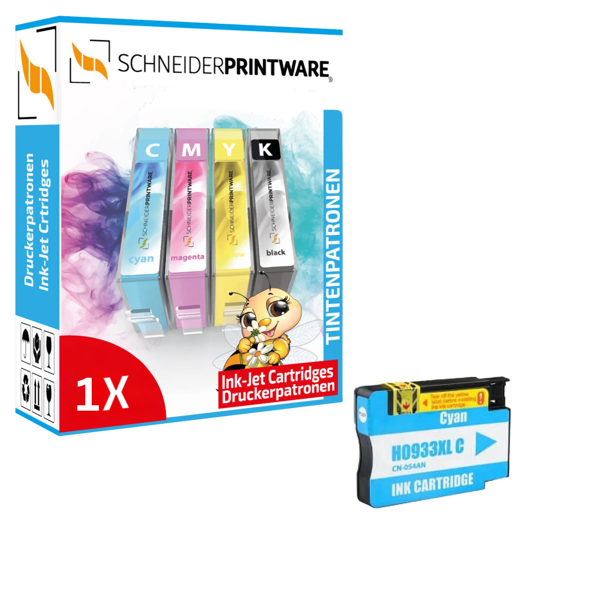 Kompatibel mit HP 933XL/ CN054AE XL-Druckerpatrone Cyan