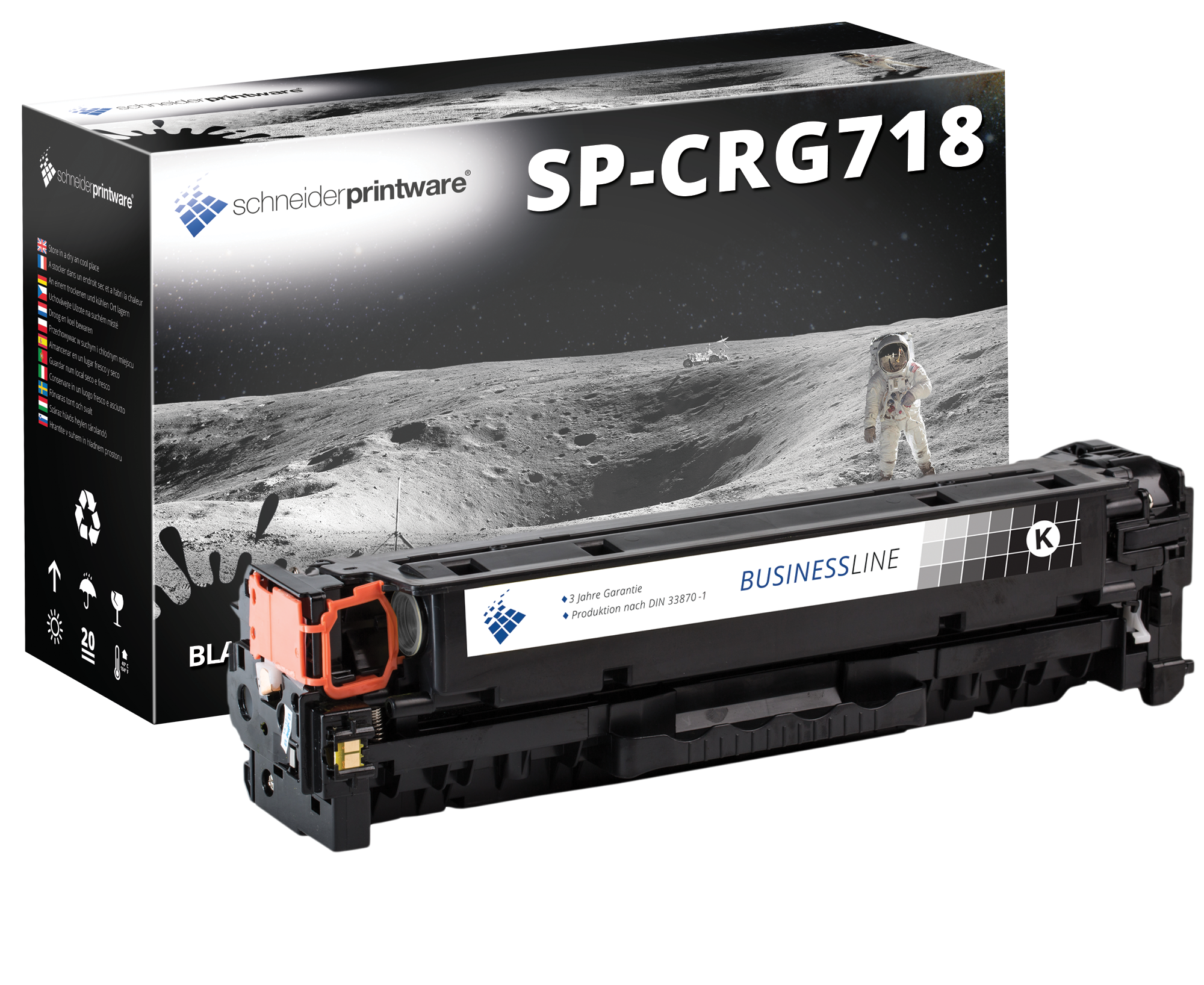 Schneiderprintware Toner 35% mehr Druckleistung ersetzt Canon 718BK Schwarz 4.600 Seiten