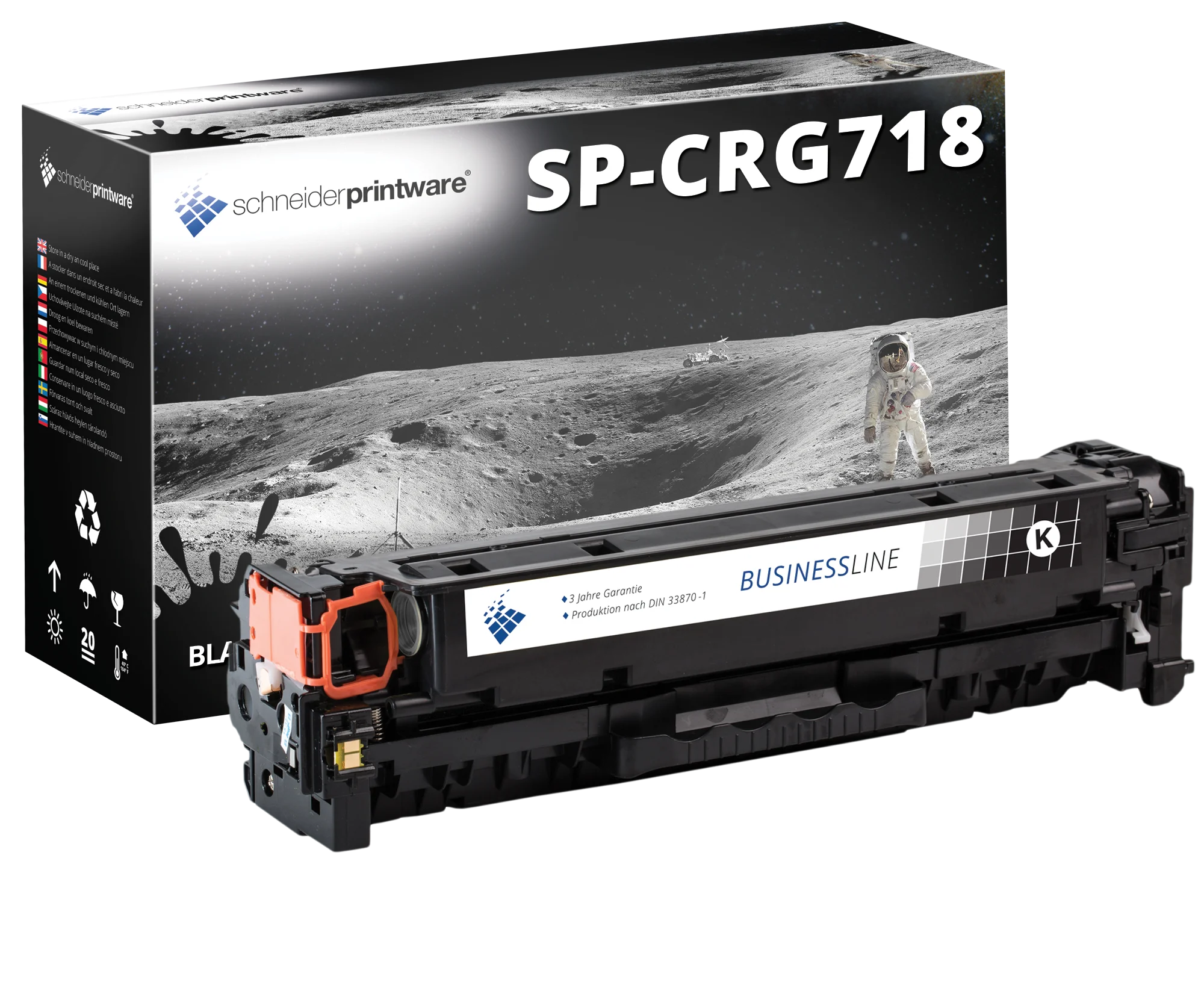 Schneiderprintware Toner 35% mehr Druckleistung ersetzt Canon 718BK Schwarz 4.600 Seiten