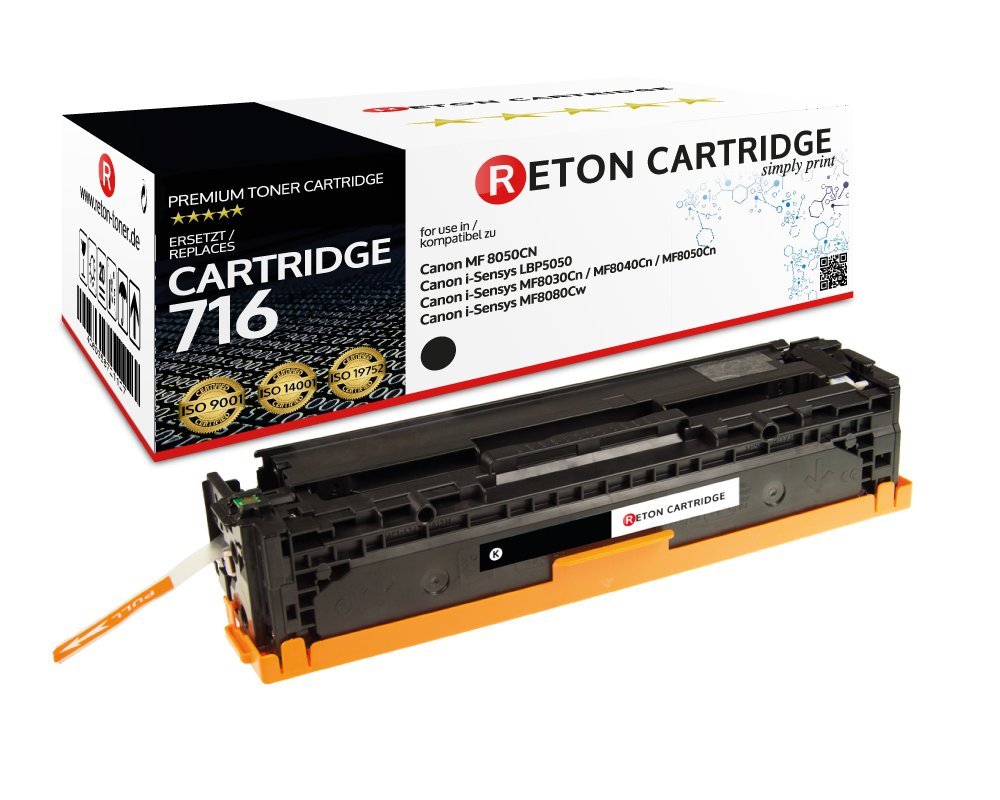 Reton Toner 35% mehr Druckleistung ersetzt Canon 716BK Schwarz 2.900 Seiten